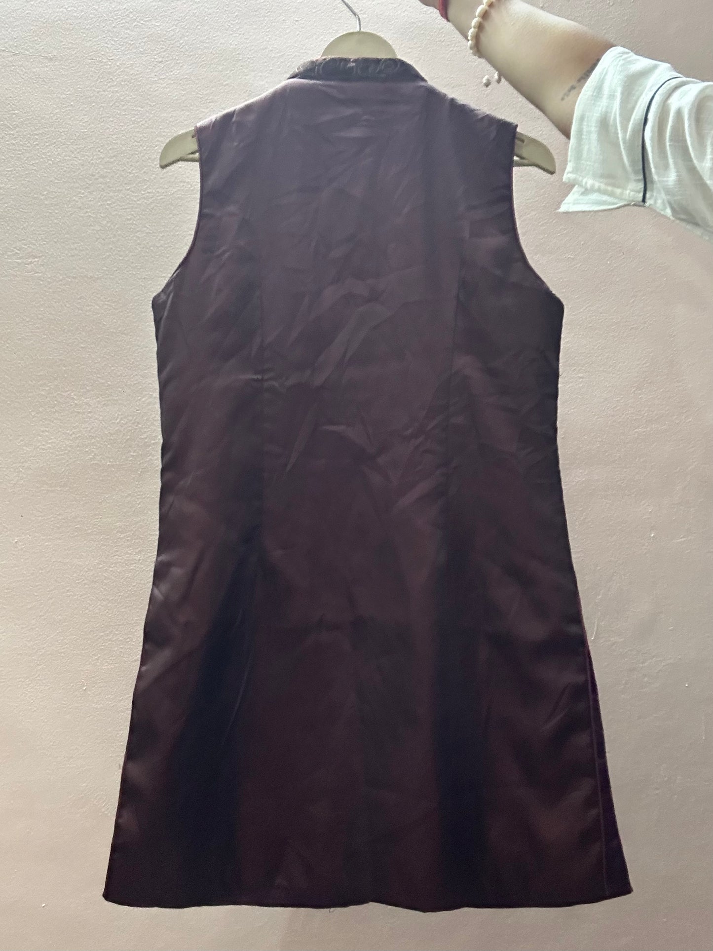 Vintage Chinese Mandarin Collar Embroidered Vest Coat