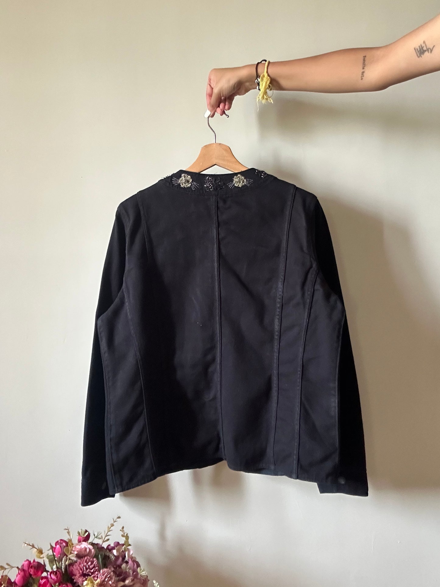 Vintage Chico’s Denim Shaket With Embroidery