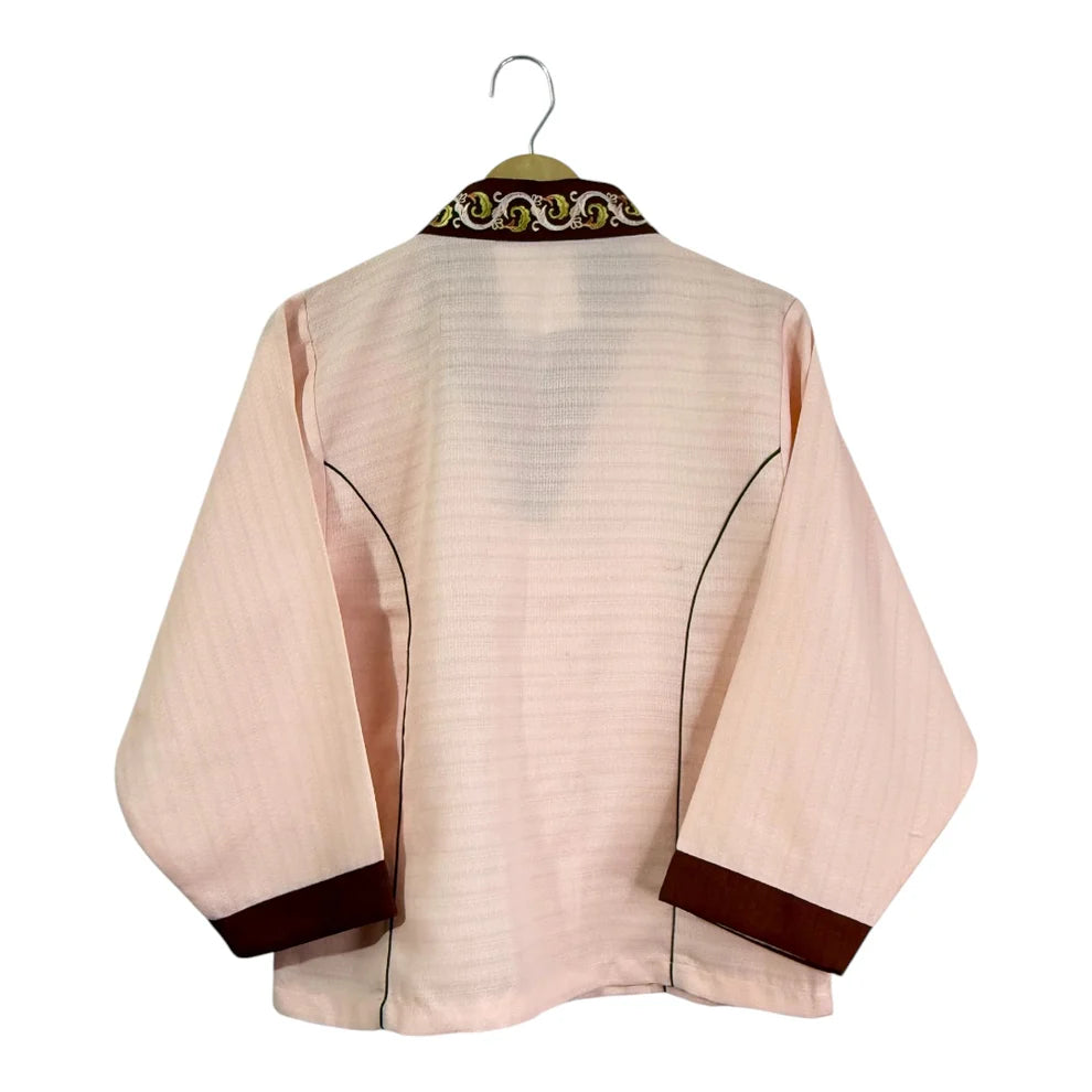Vintage Women’s Blush Pink Embroidered Kimono Jacket