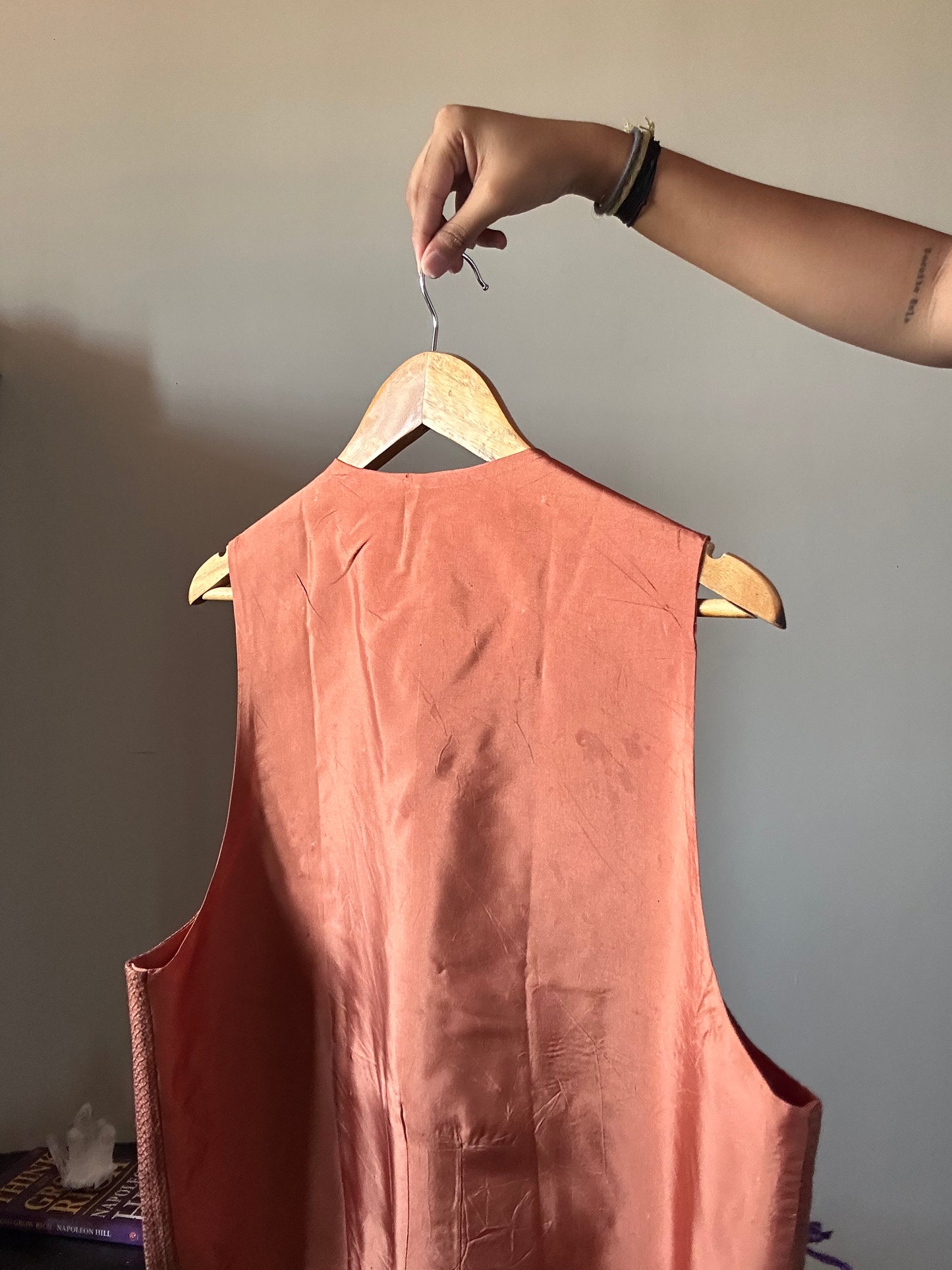 Buttoned Embroidered Vintage Vest