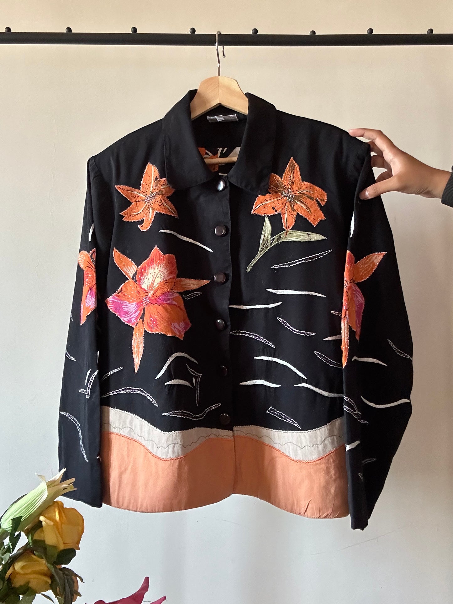 Appliqué Vintage Suede Shirt