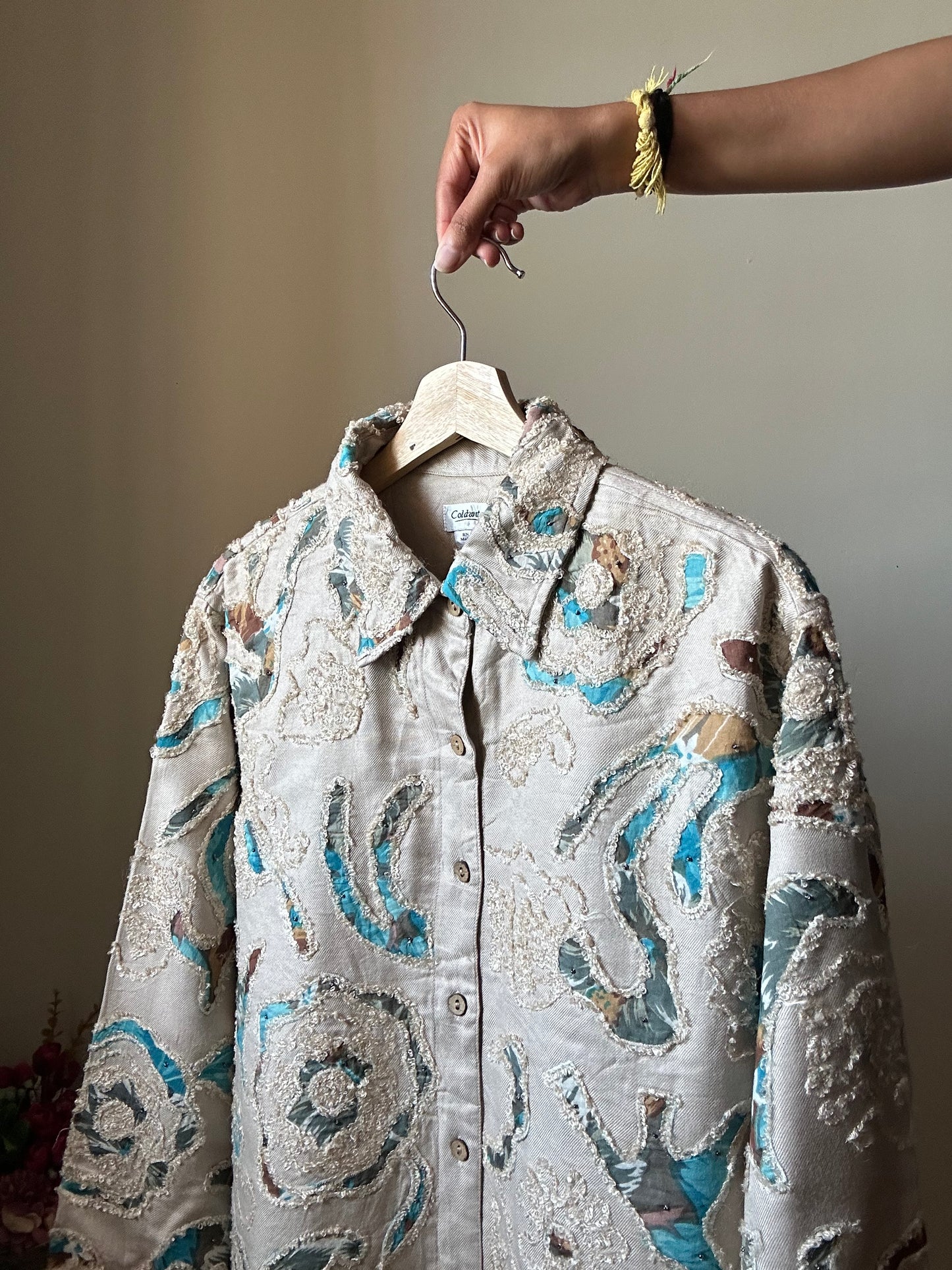 Vintage ColdWater Creek Shaket With Patchwork and Embroidery and Little Beading