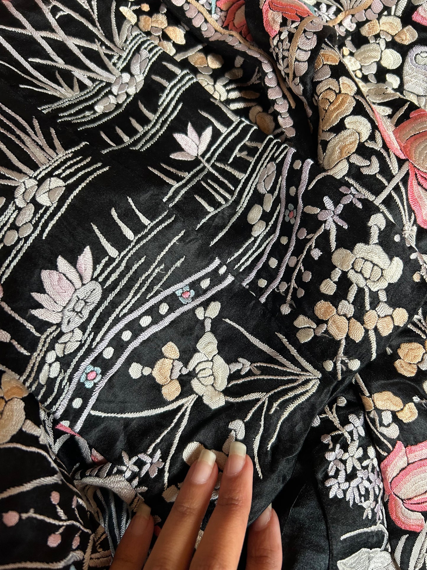 Vintage All Silk and Embroidered Shaket