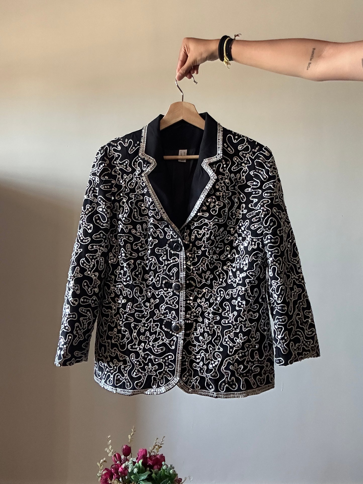 Vintage All Sequins and Embroidered Blazer