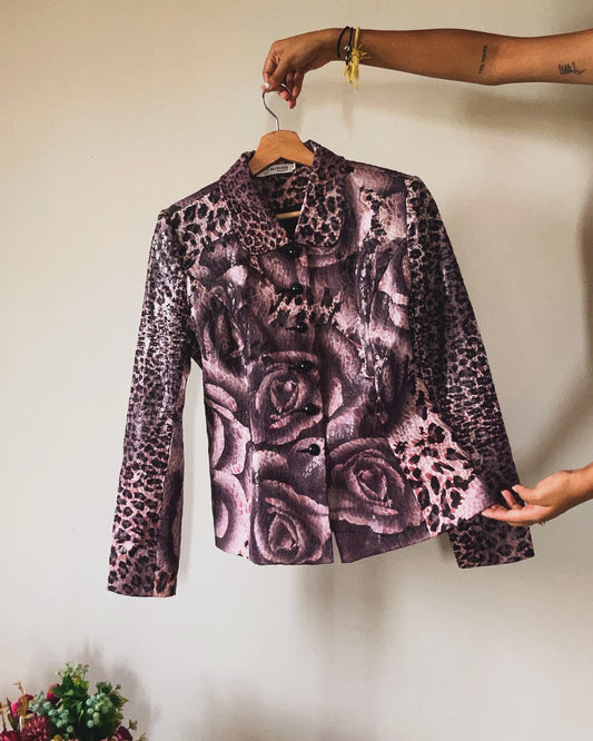 Q-Cadena Italy Vintage Faux Leather Blazer