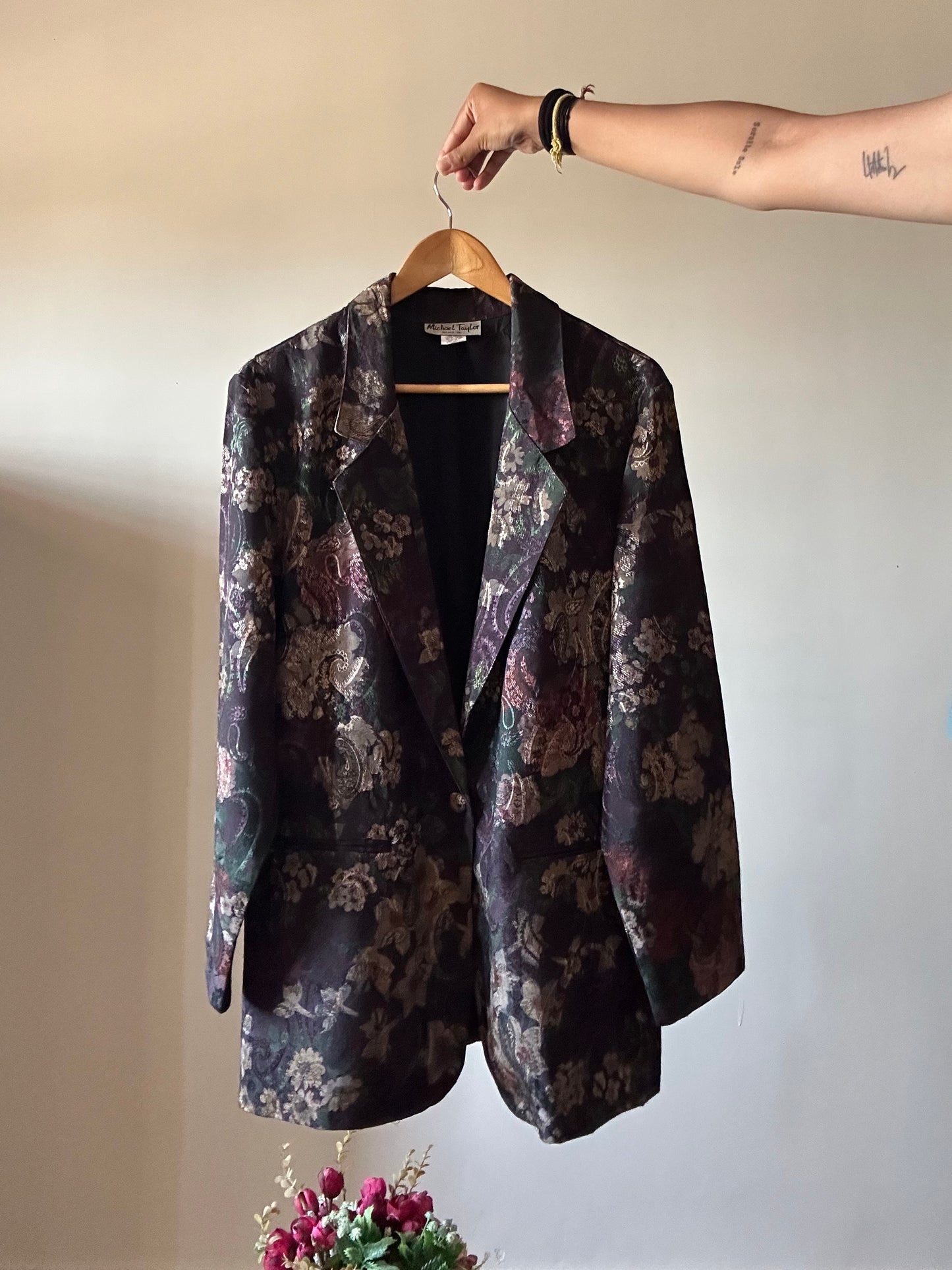 Vintage Michael Taylor Textured and Printed Blazer