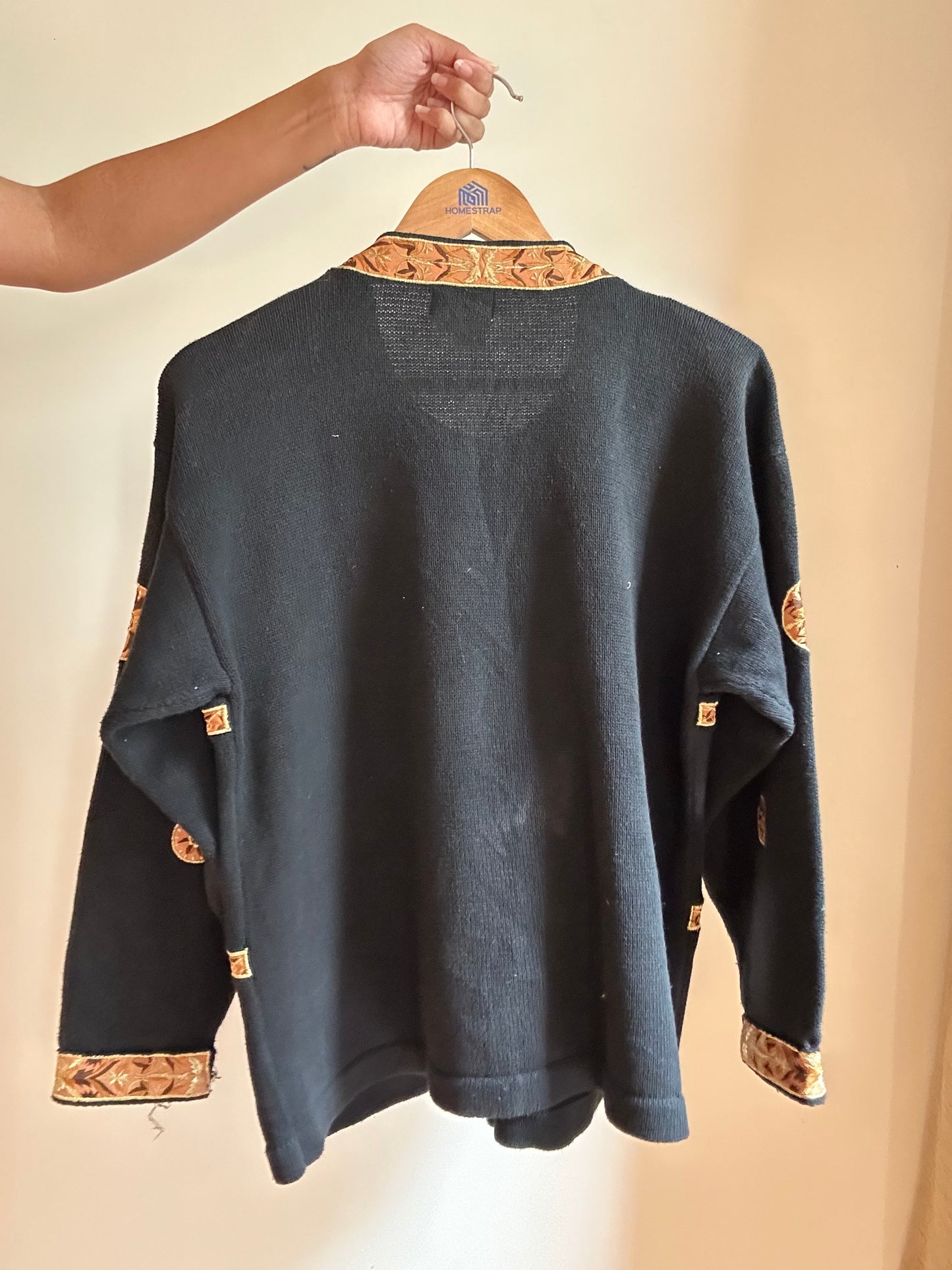 Private Vintage Embroidered And Patchwork Knit Cardigan