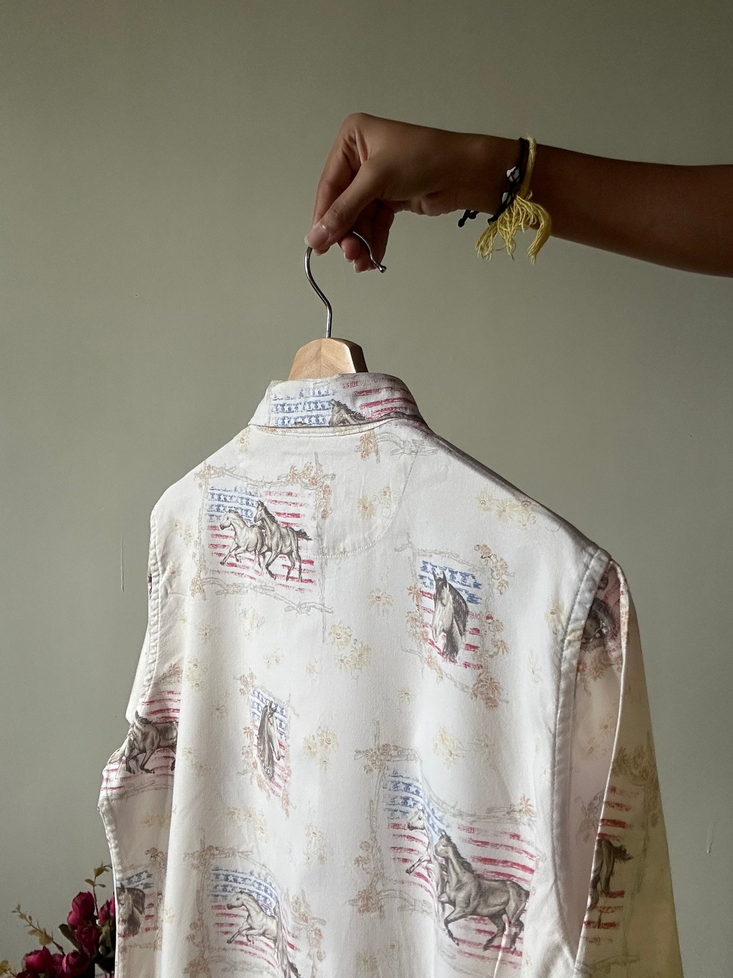 Bite & Bridle Vintage Racing Horse Print Shirt
