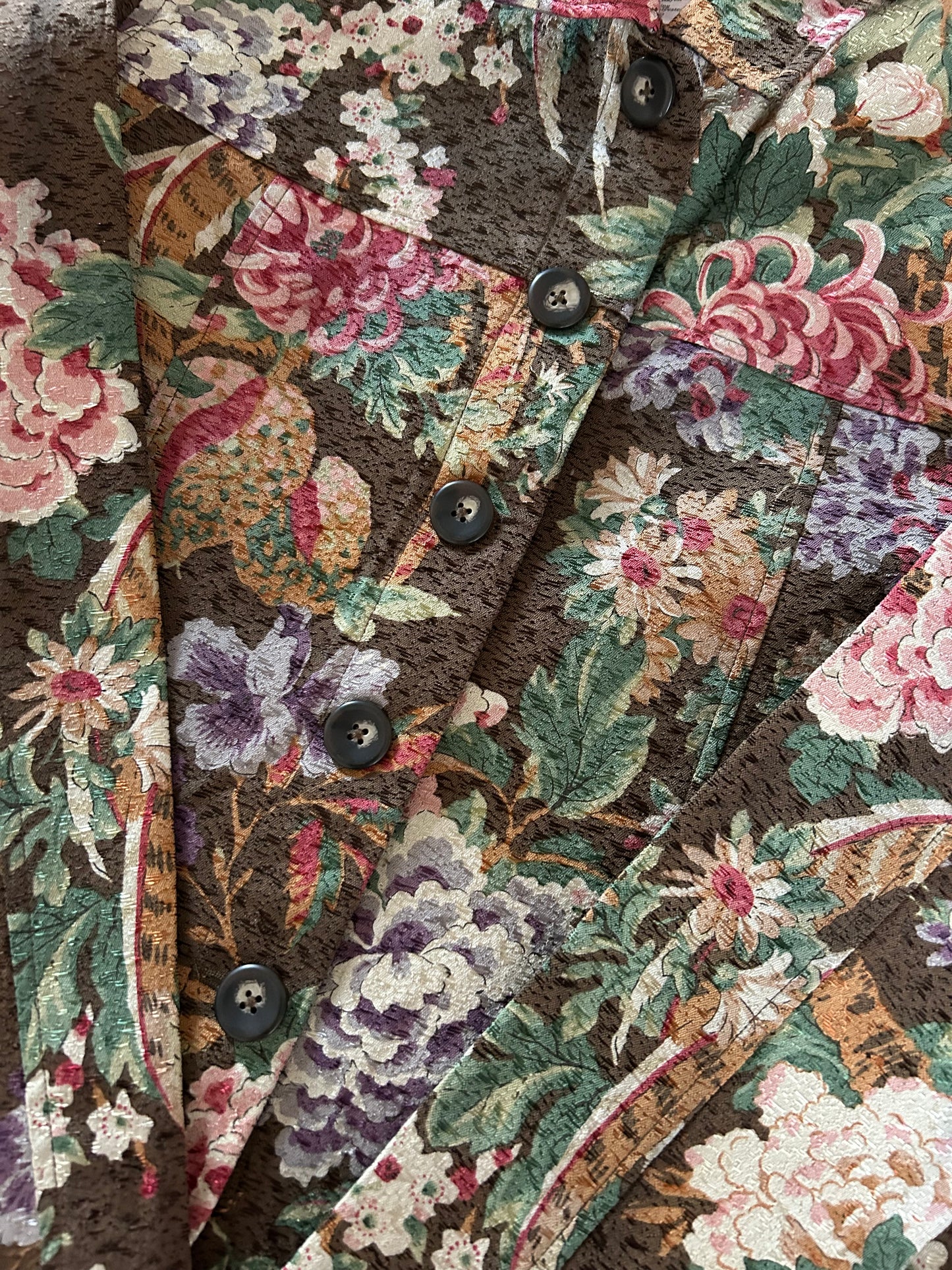 Coldwater Creek Floral Textured Vintage Shaket