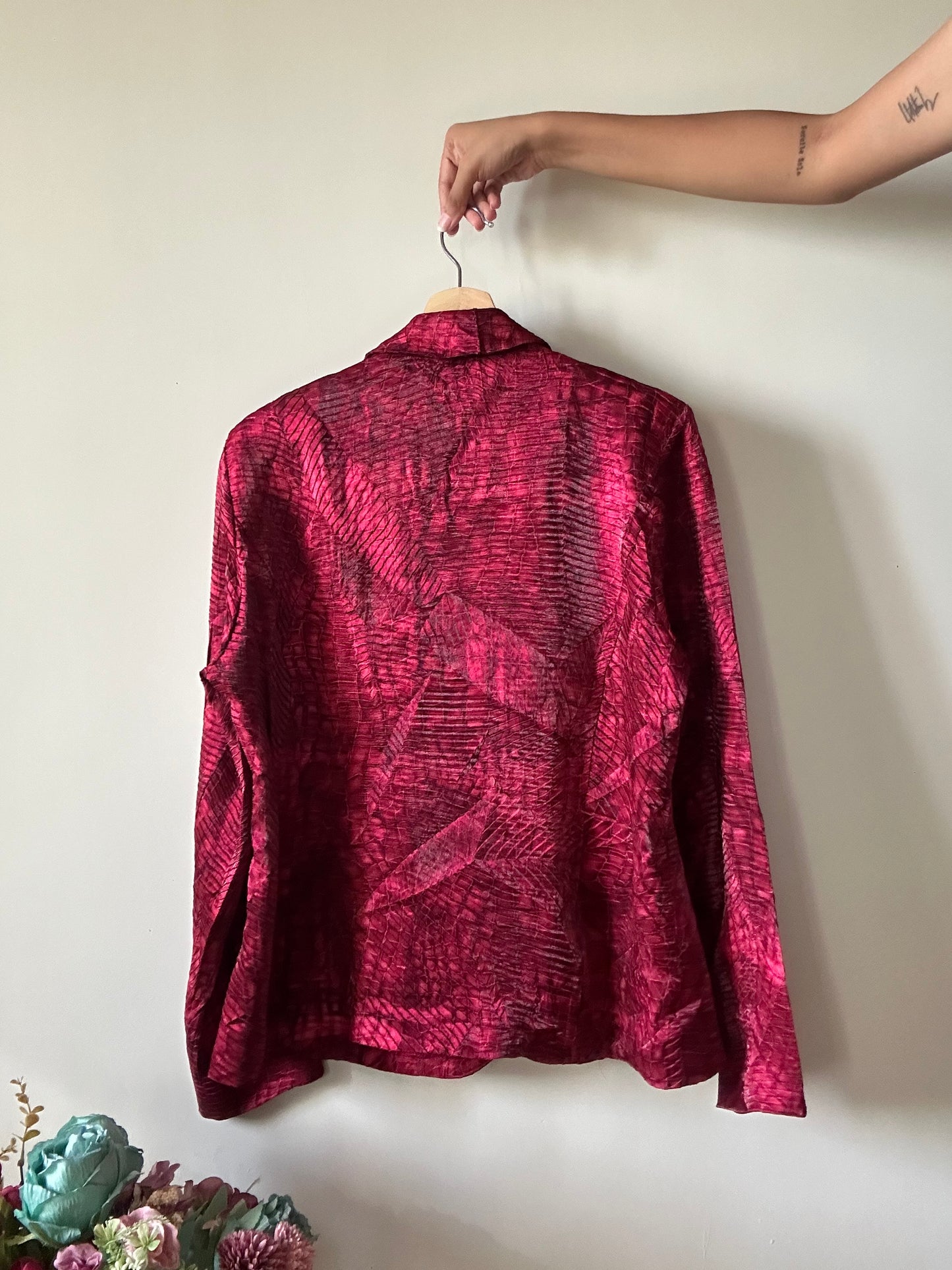 Ha Bella Vintage Textures and Printed Blazer