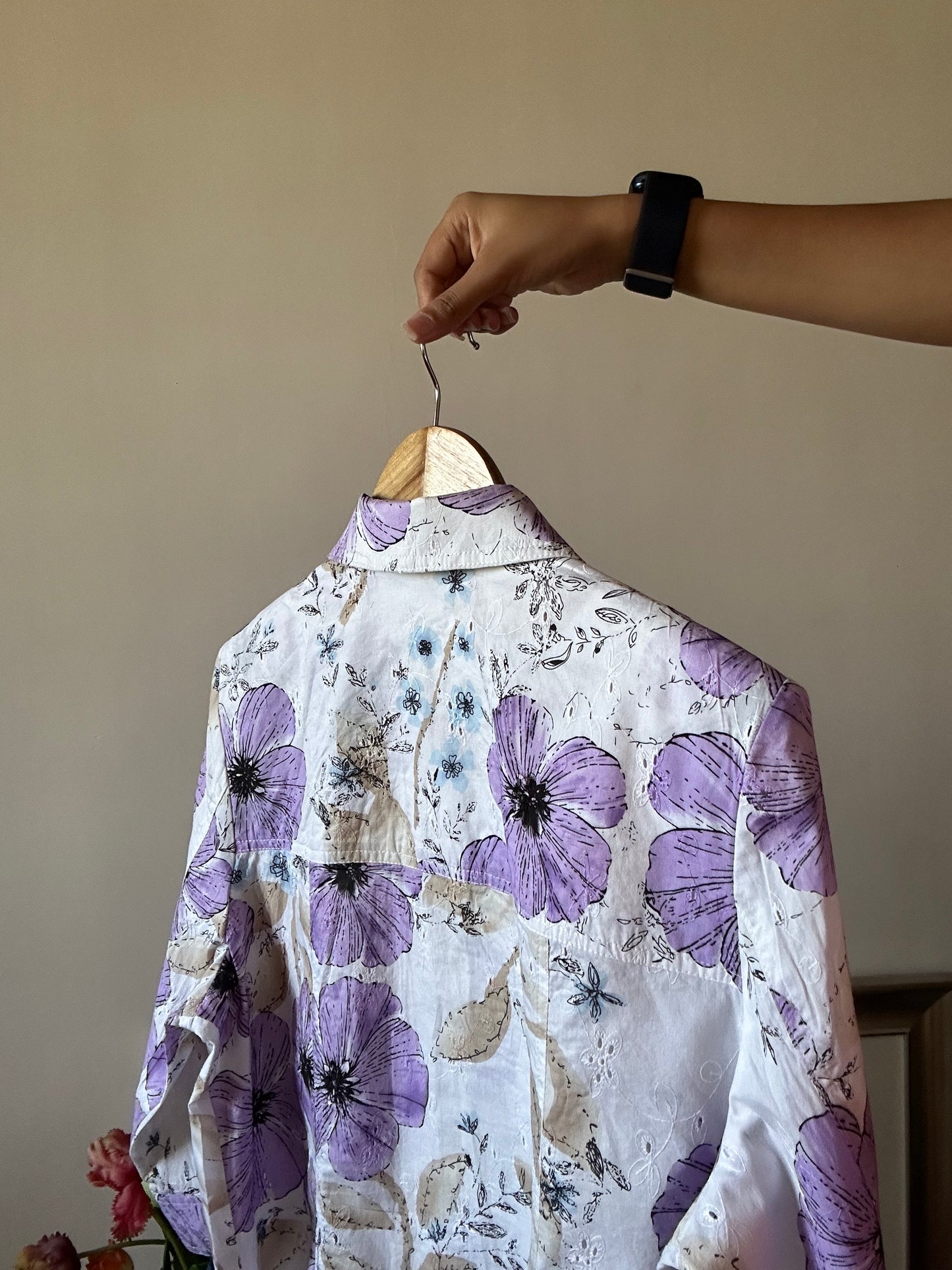 Alia Vintage Floral Print And Embroidery Shirt