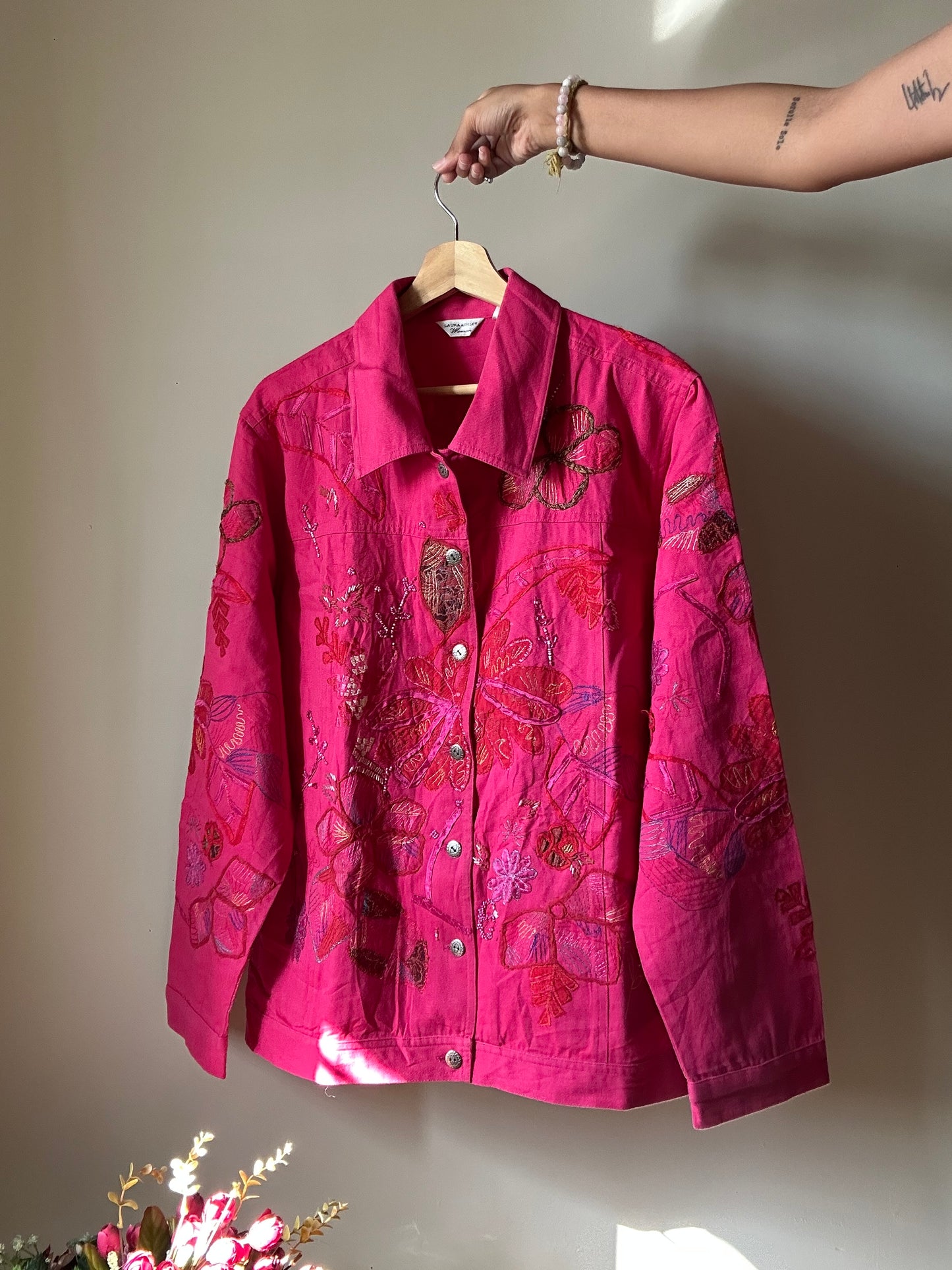 Laura Ashley Vintage Patchwork, Embroidered And Beaded Shaket