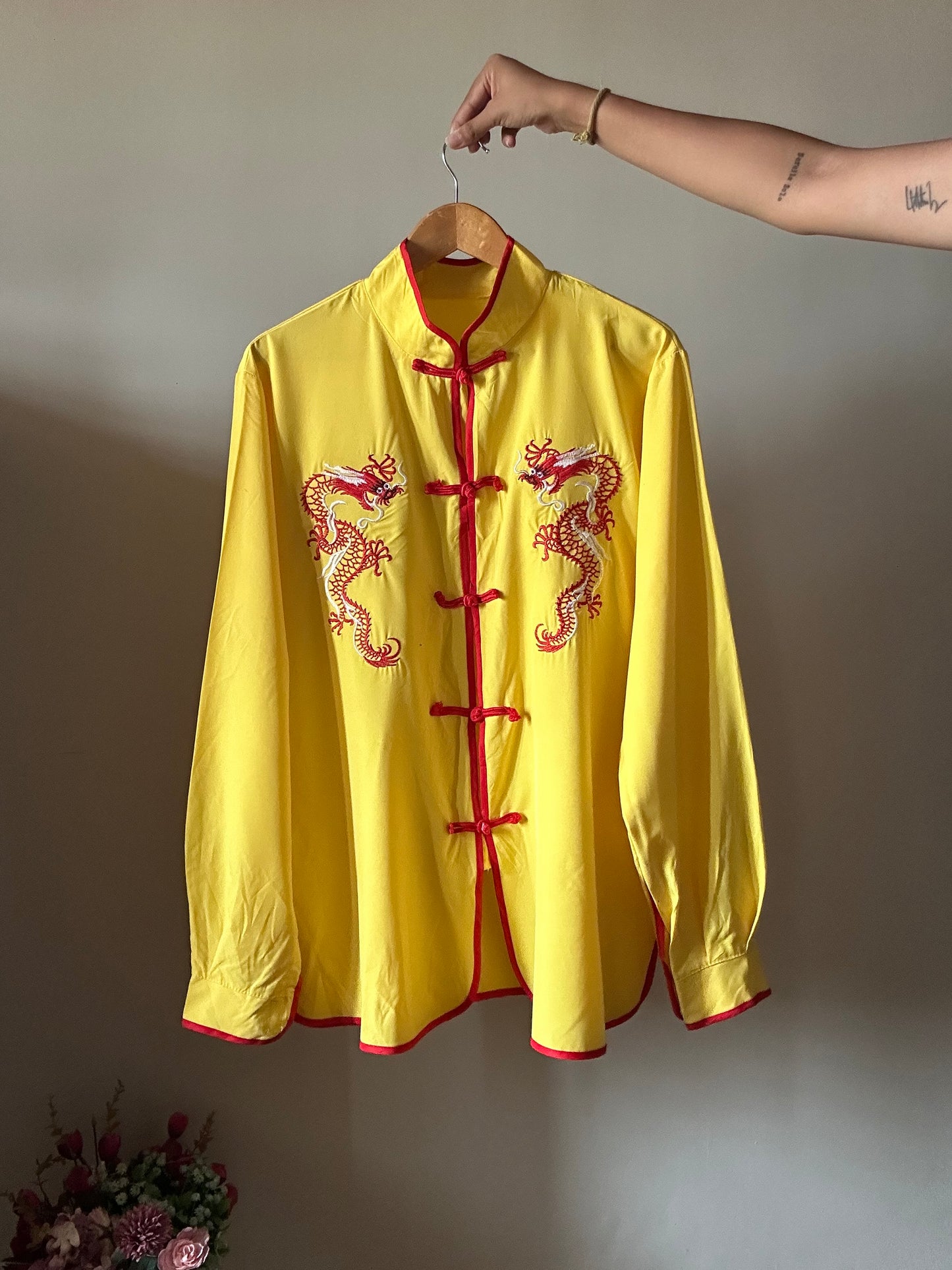 Vintage Dragon Embroidered Shirt