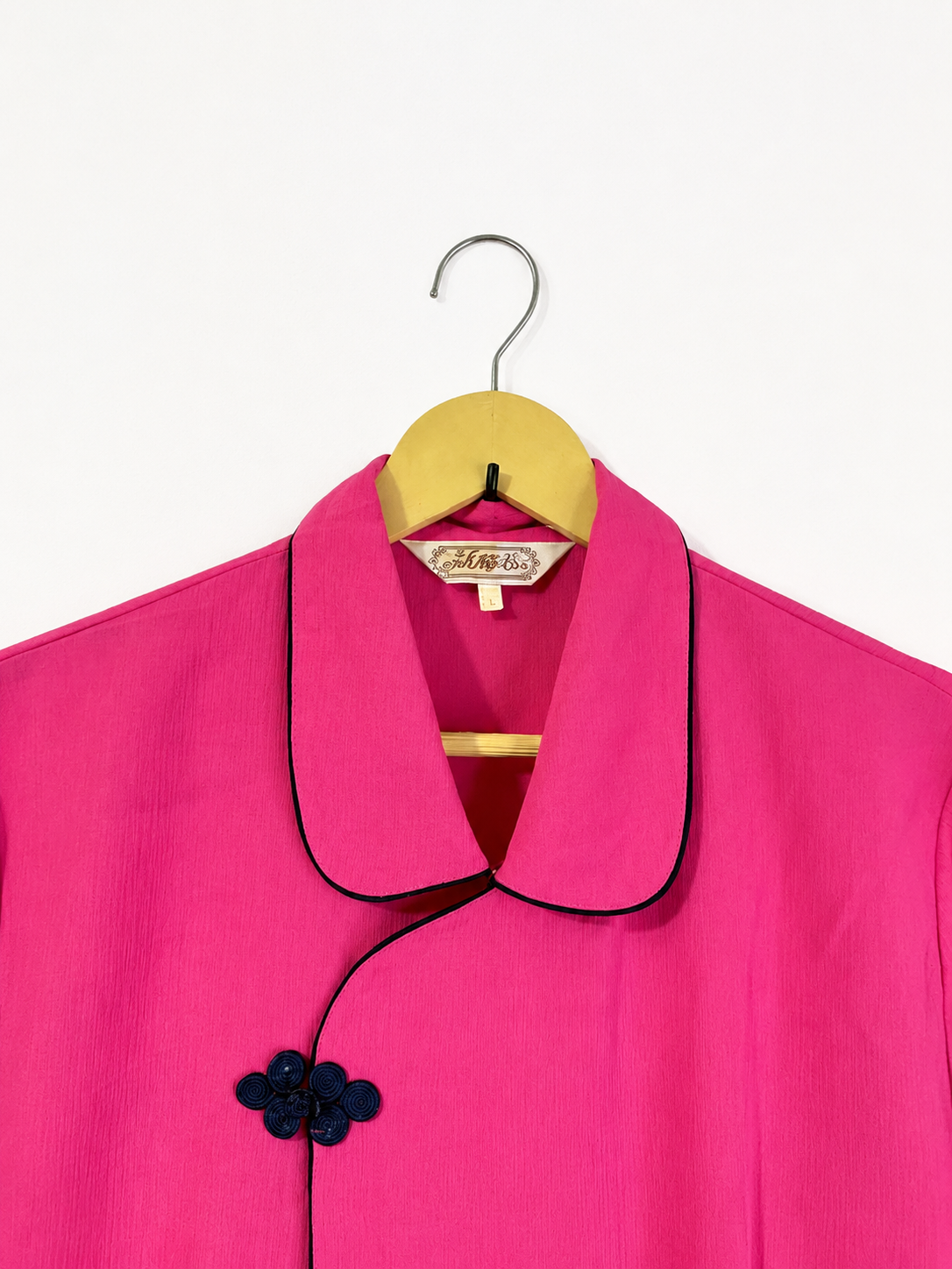 Vintage Fuchsia Mandarin Blouse