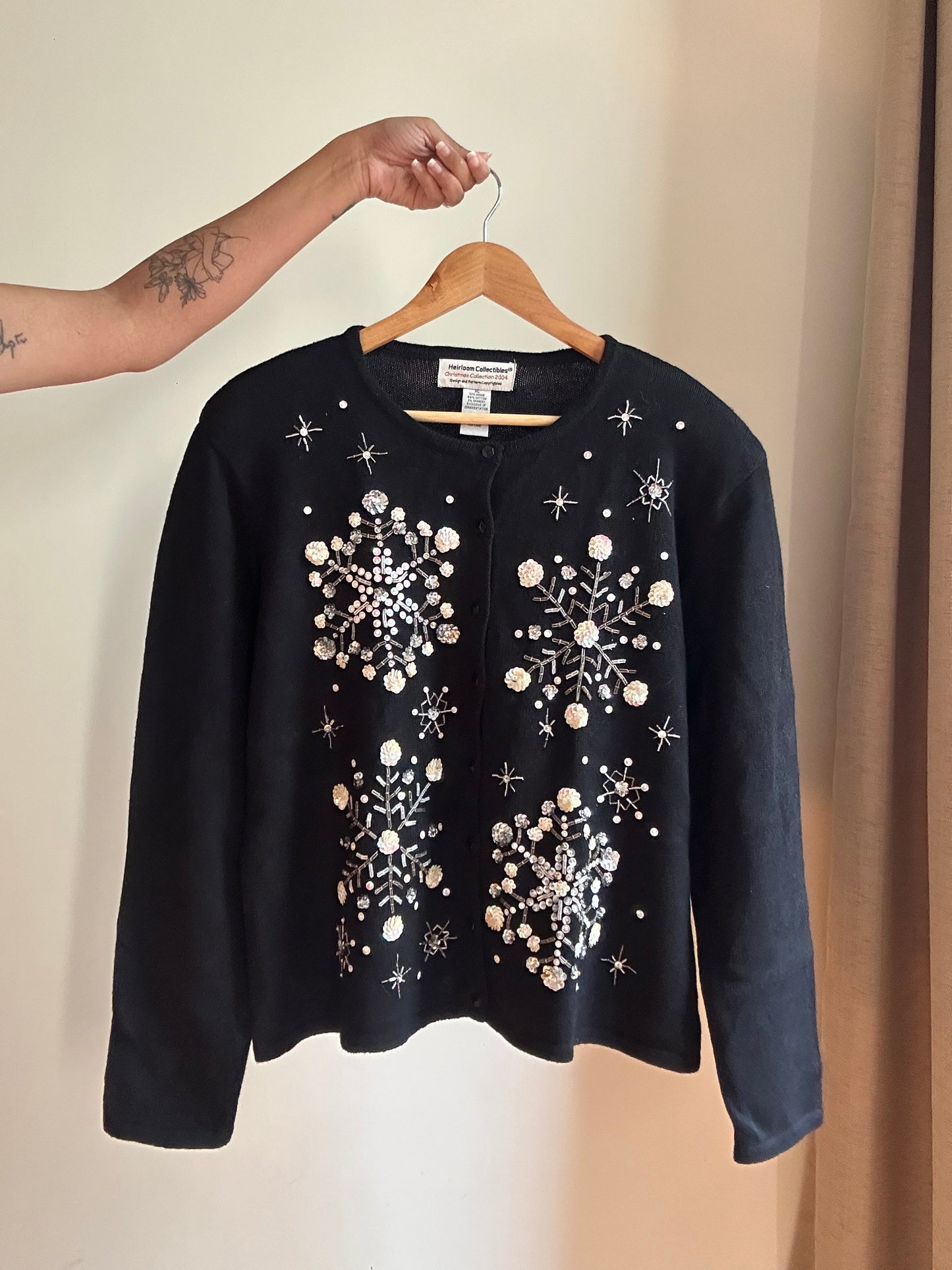 Vintage Heirloom Collectibles Beaded Knit Cardigan