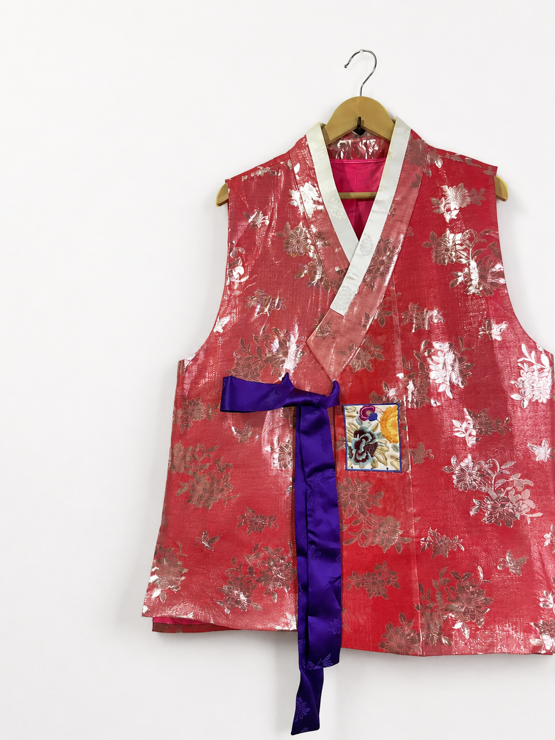 Vintage Korean Hanbok Brocade Vest
