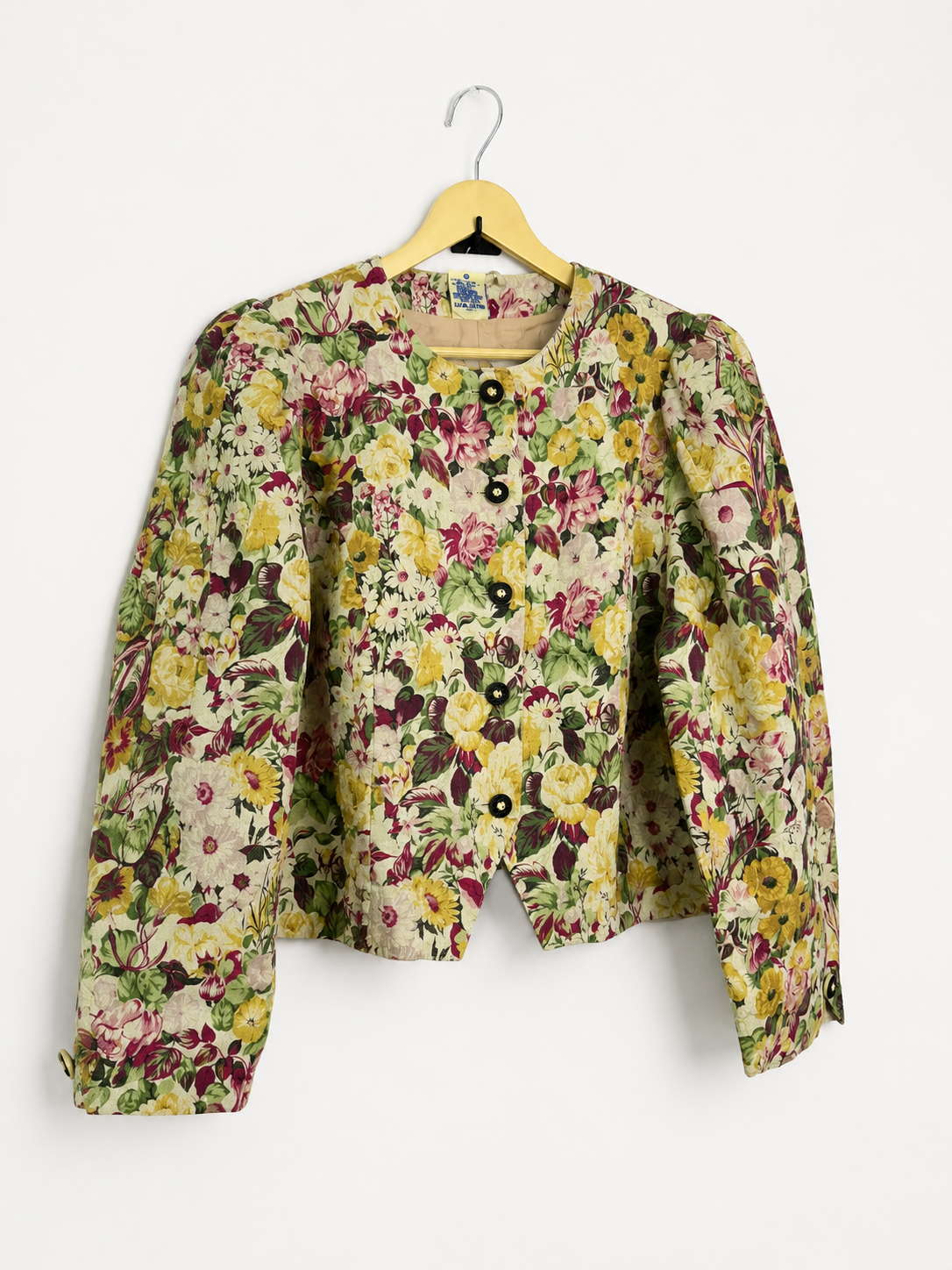 Vintage Floral Tapestry Cropped Jacket