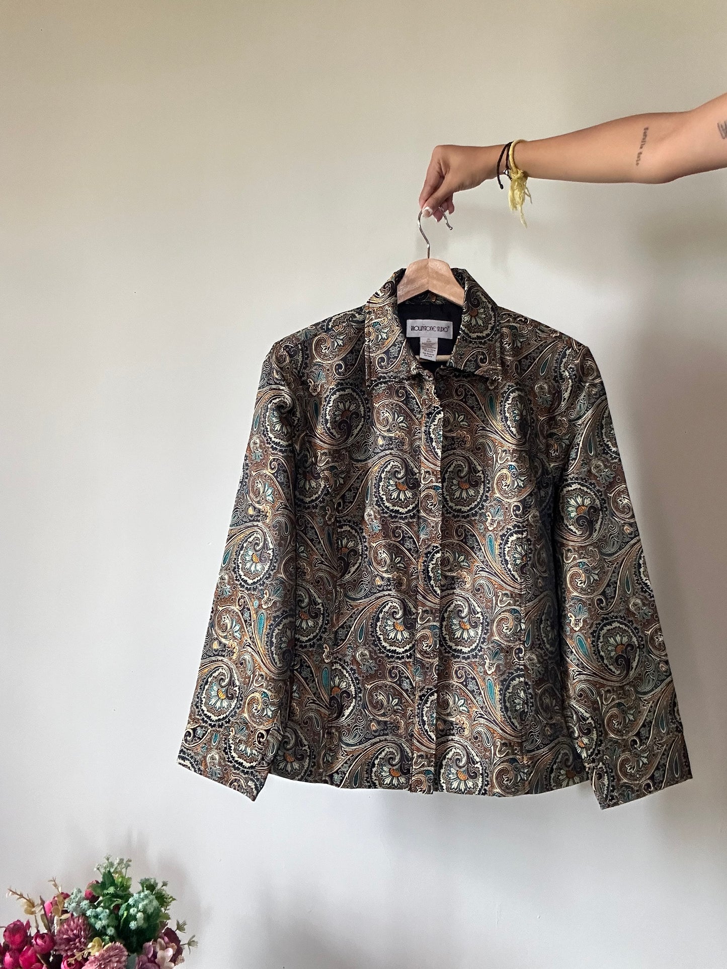 Brown Stone Studio Vintage Embroidered Zipper Shaket