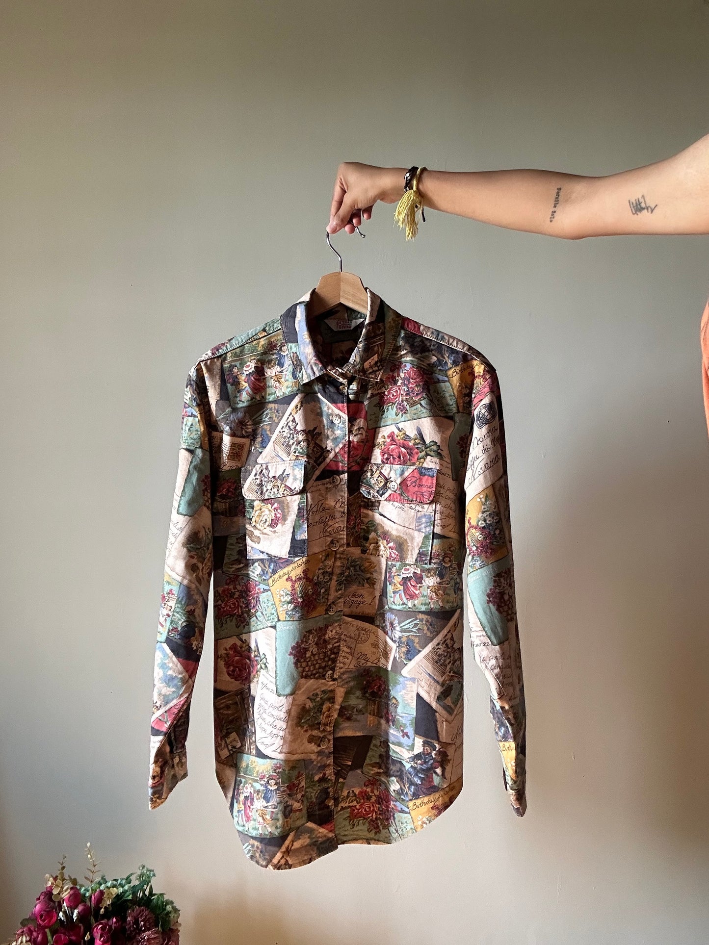 Vintage Gotcha Covered Abstract Print Shirt