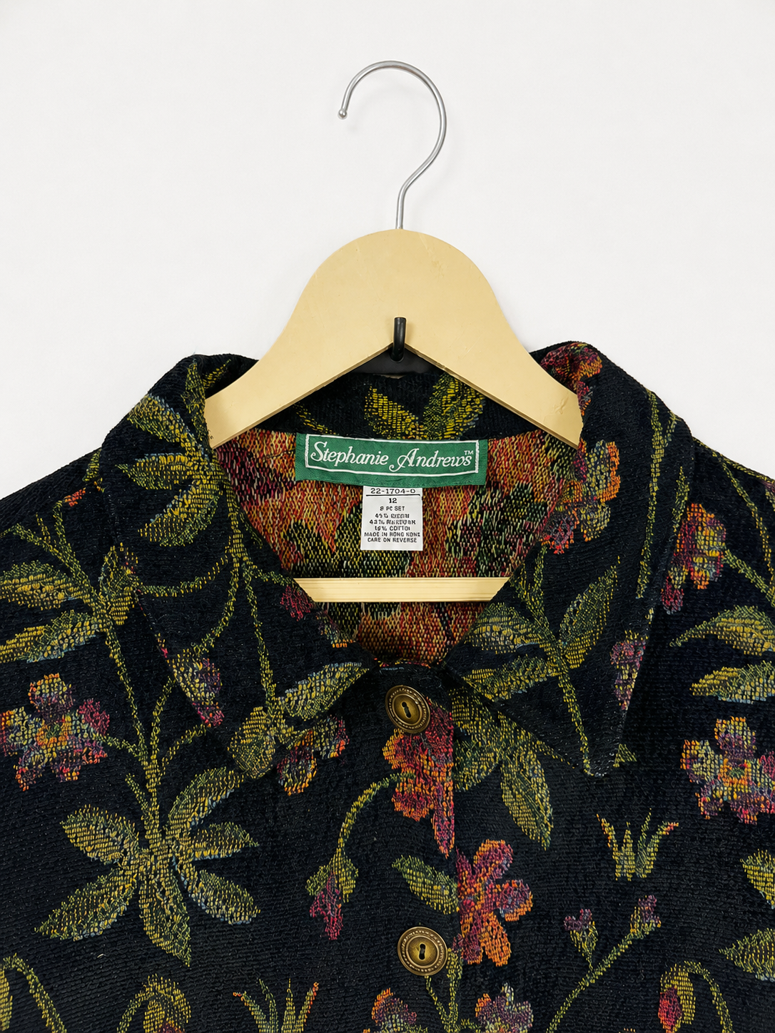 Vintage Stephanie Andrews Botanical Tapestry Jacket