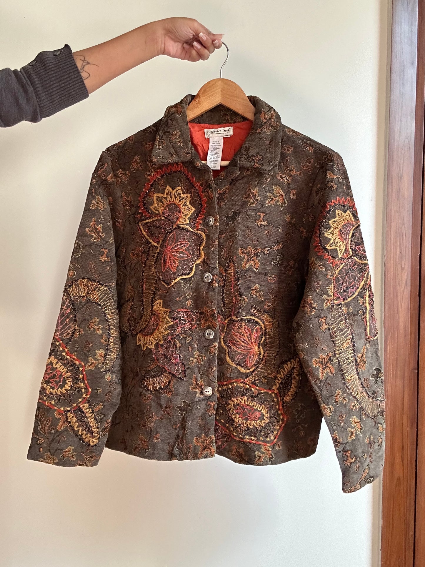 Vintage Coldwater Creek All Embroidered Shaket