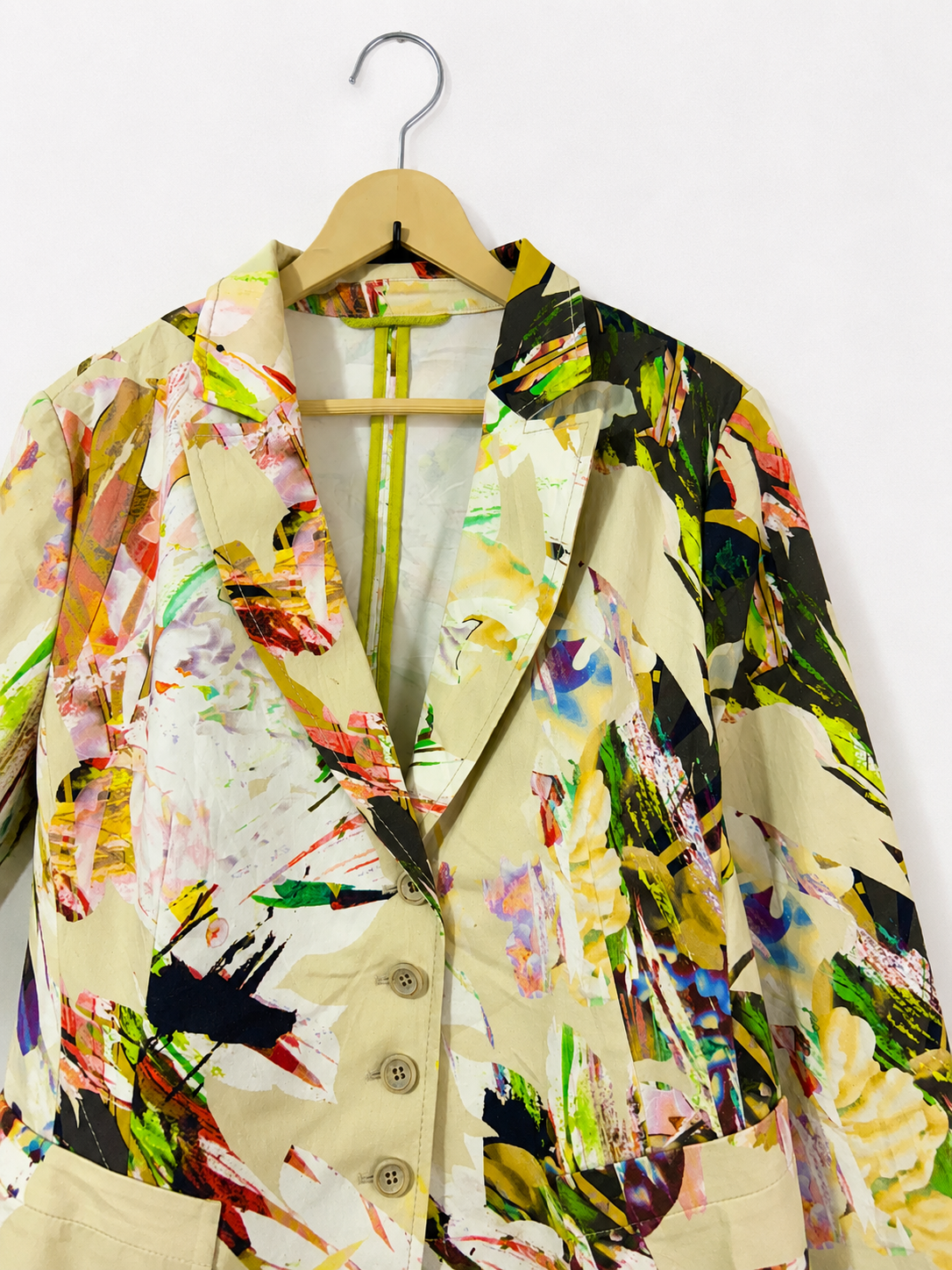 Vintage Canvas Bloom Abstract Blazer