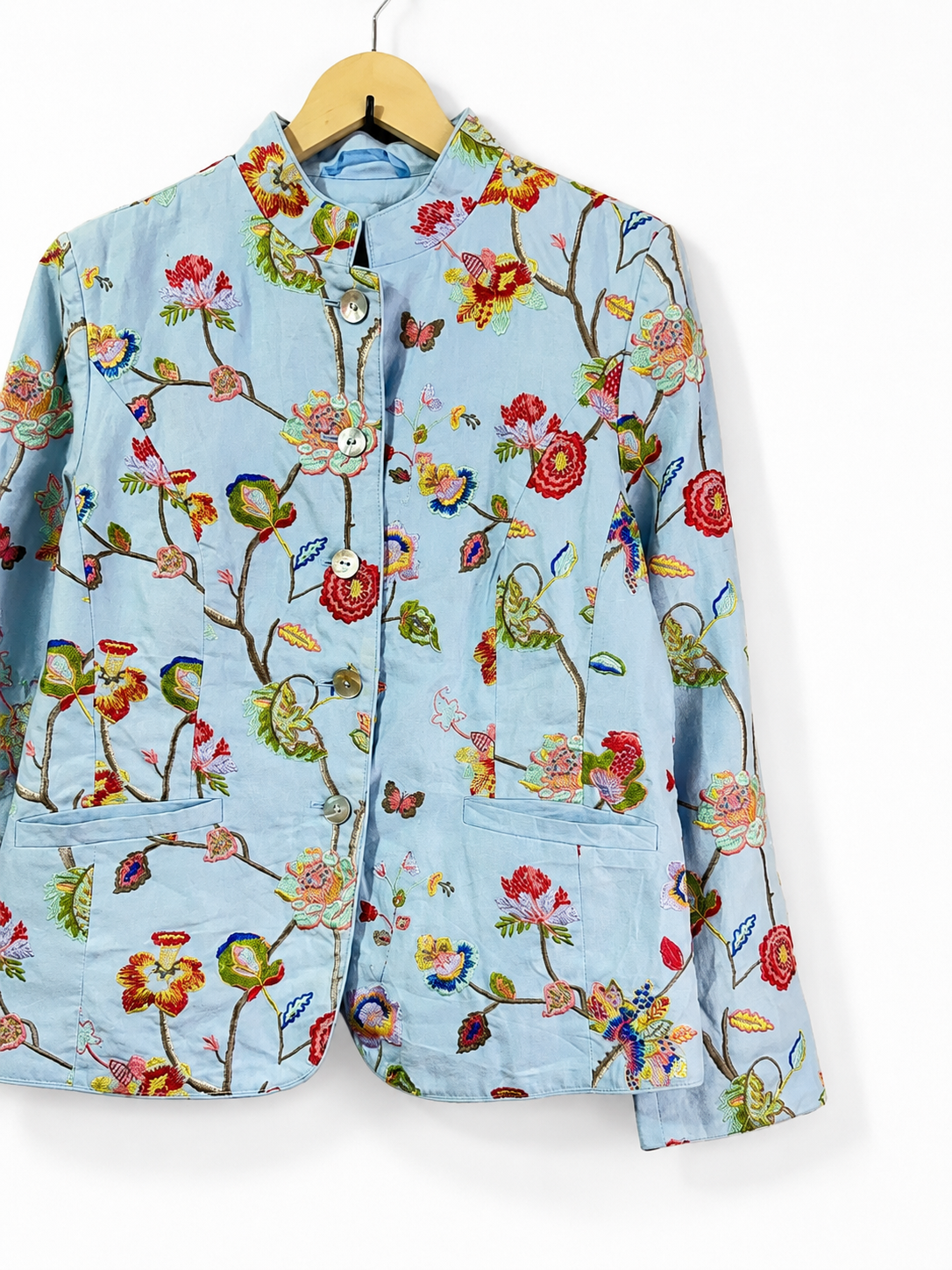 Vintage Sky Garden Embroidered Cotton Jacket