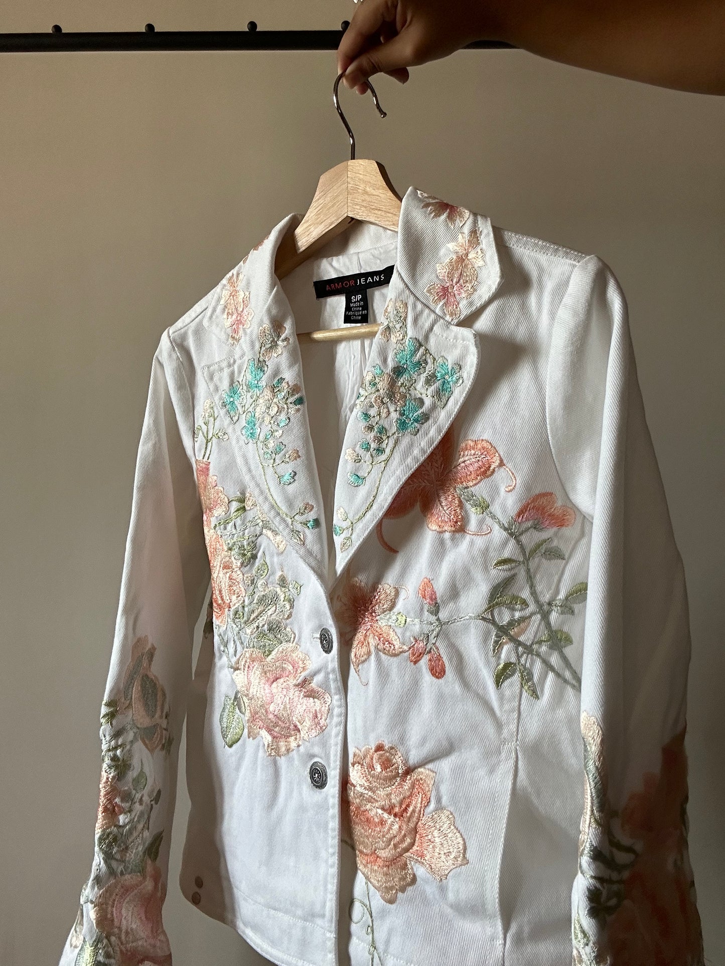 Vintage Armor Jeans Denim Embroidered Jacket