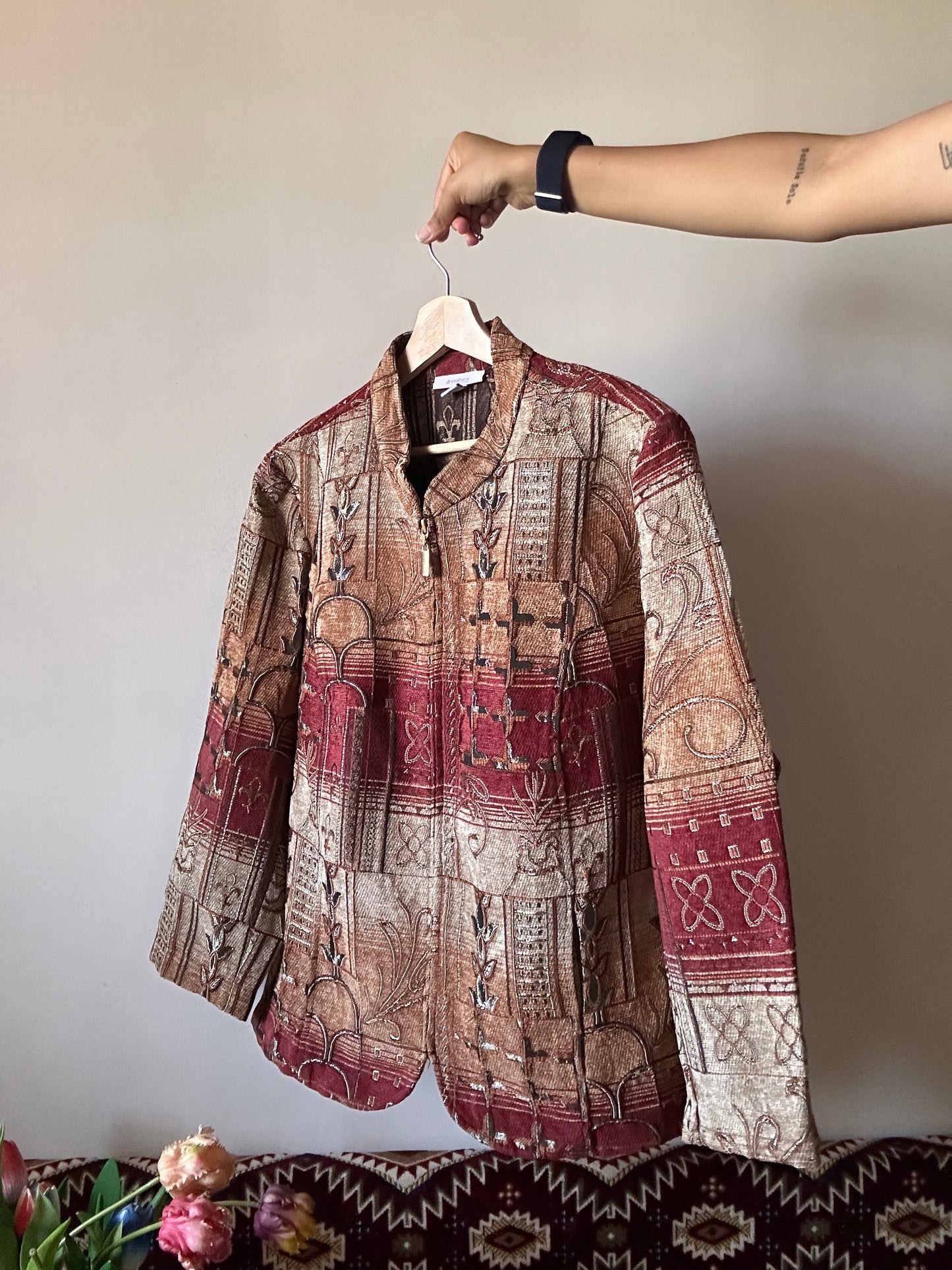 Vintage Dressbarn Woven Front Zipper Jacket