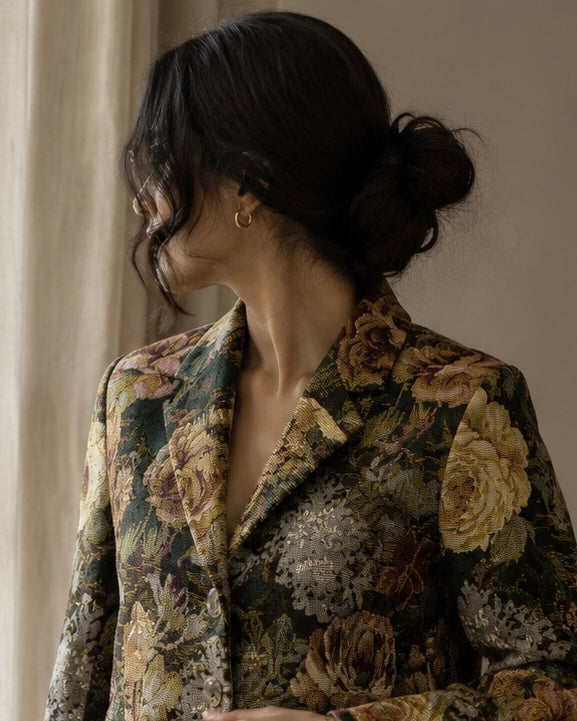 Vintage Rose Manor Tapestry Blazer