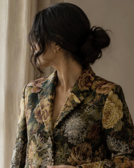 Vintage Rose Manor Tapestry Blazer