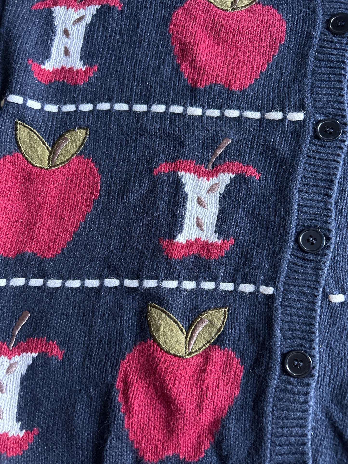 Vintage Christopher & Banks Hand Embroidered Apple Cardigan