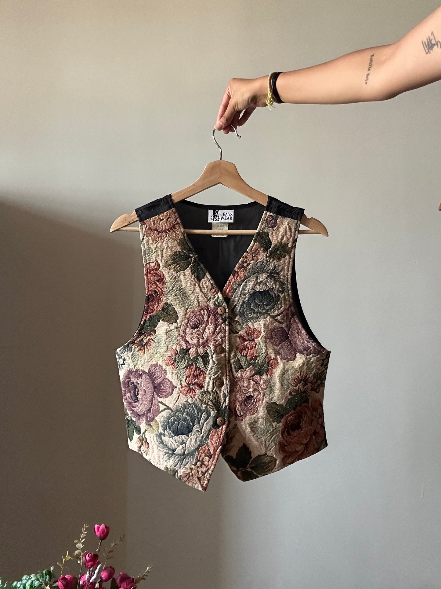 Vintage Jean Wear Floral Vest