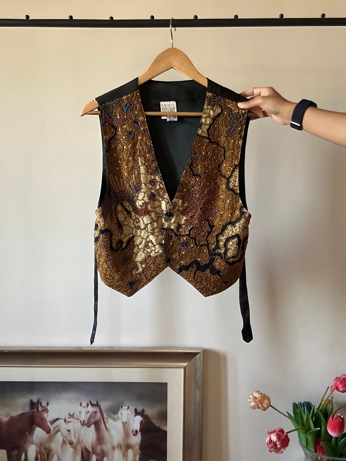 Moda Intl Vintage Beaded Vest