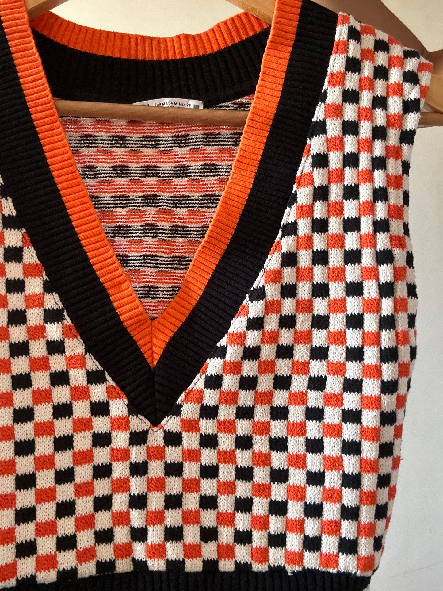 Zara Checked Sweater Vest
