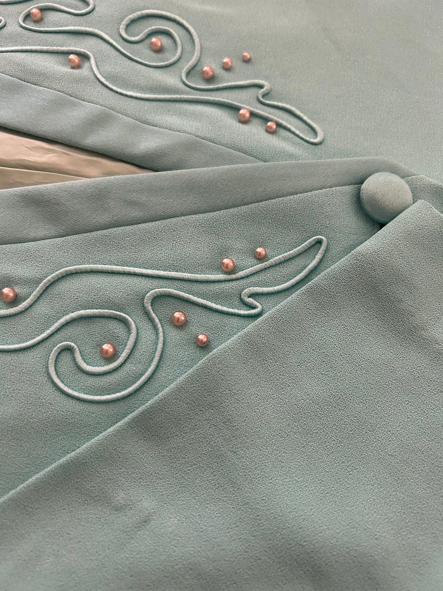 Nah Nah Collection Vintage One Button Blazer Style Shaket With Embroidery And Beads