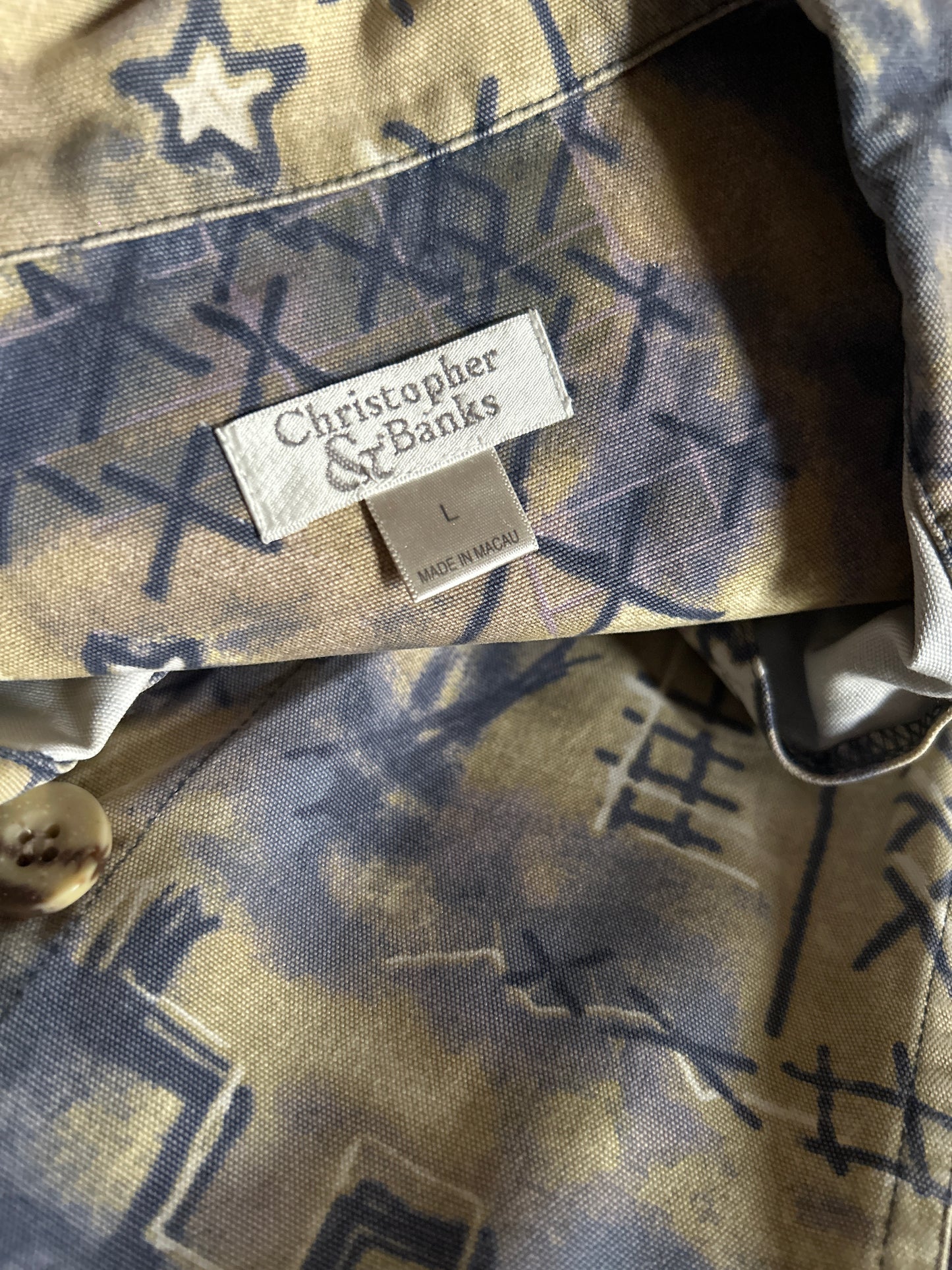 Christopher & Banks Vintage Abstract Print Shaket