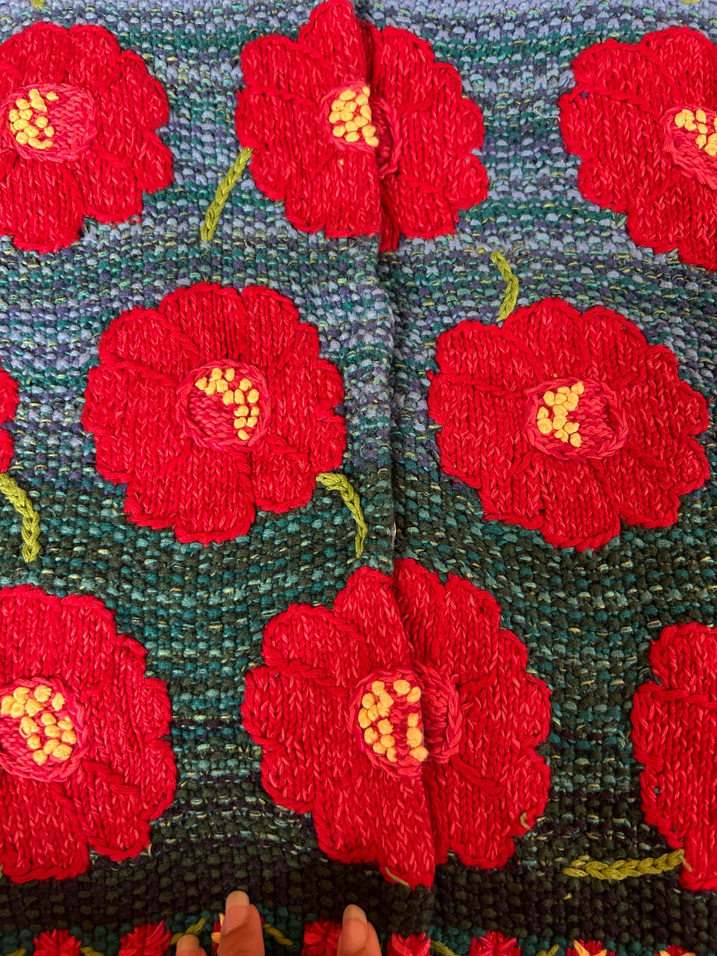 Susan Bristol Vintage Hand Knit and Embroidered Cardigan