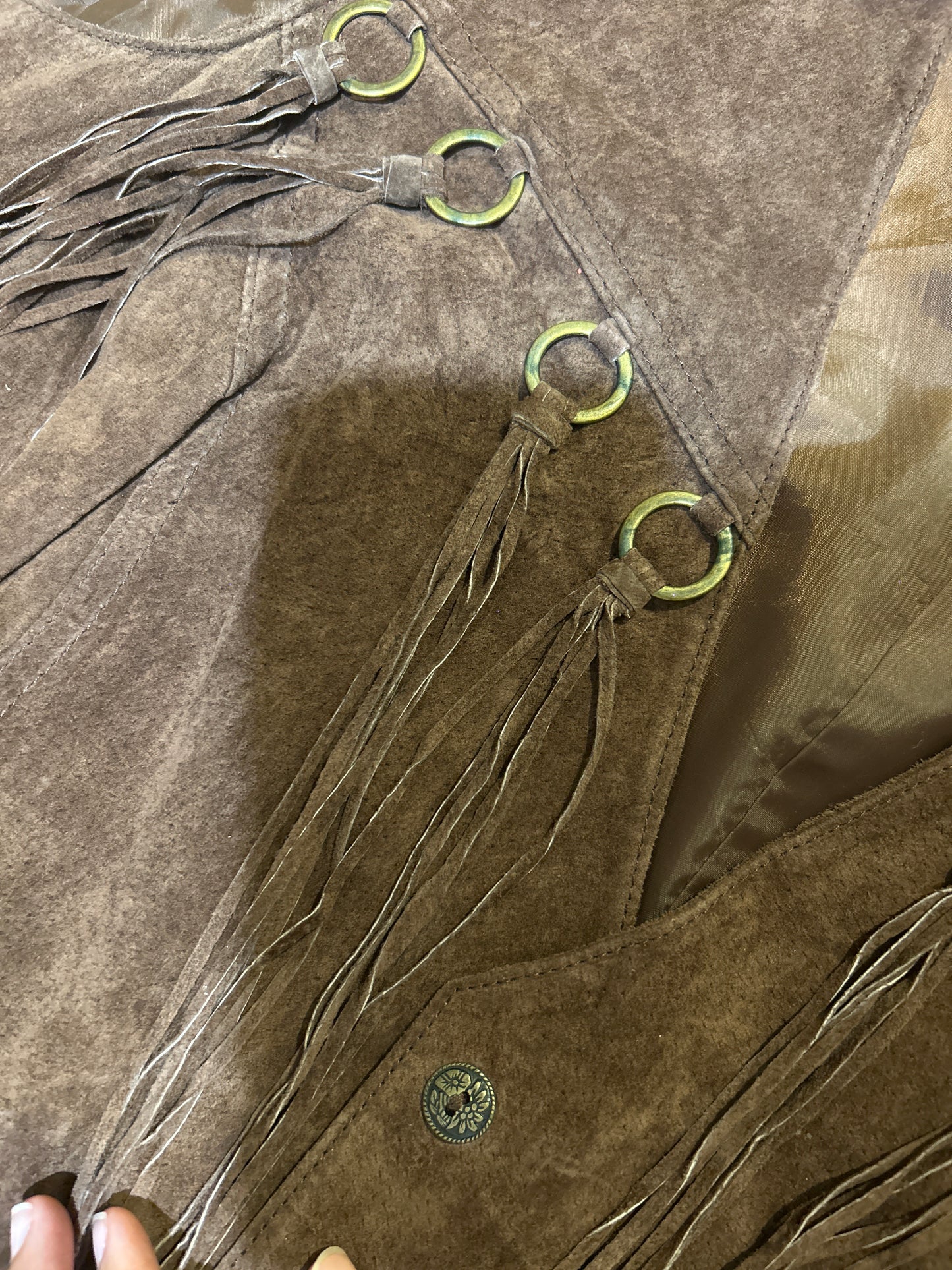 DG2 Vintage Leather Fringe Vest
