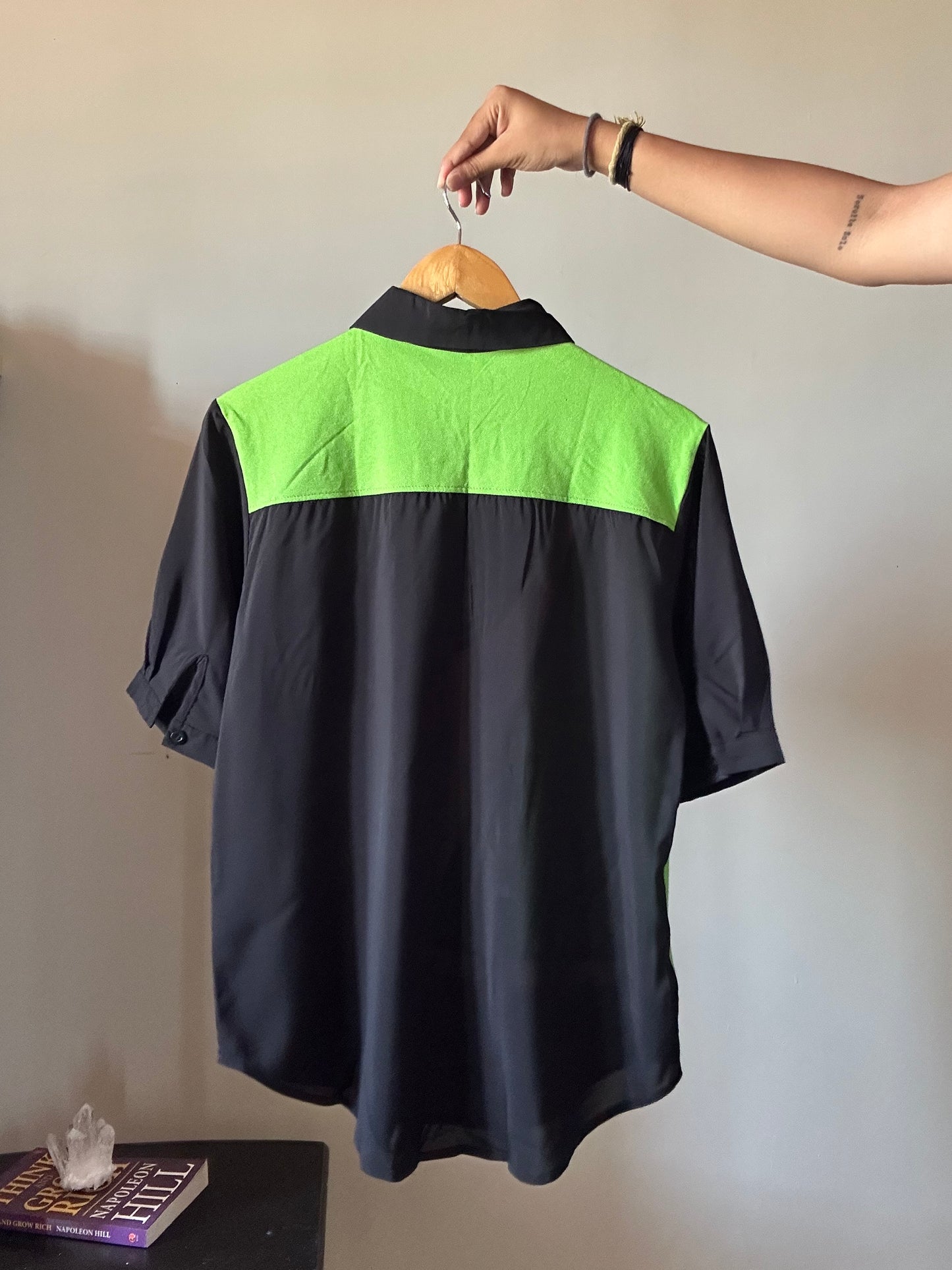 Vintage Black Patchwork Shirt