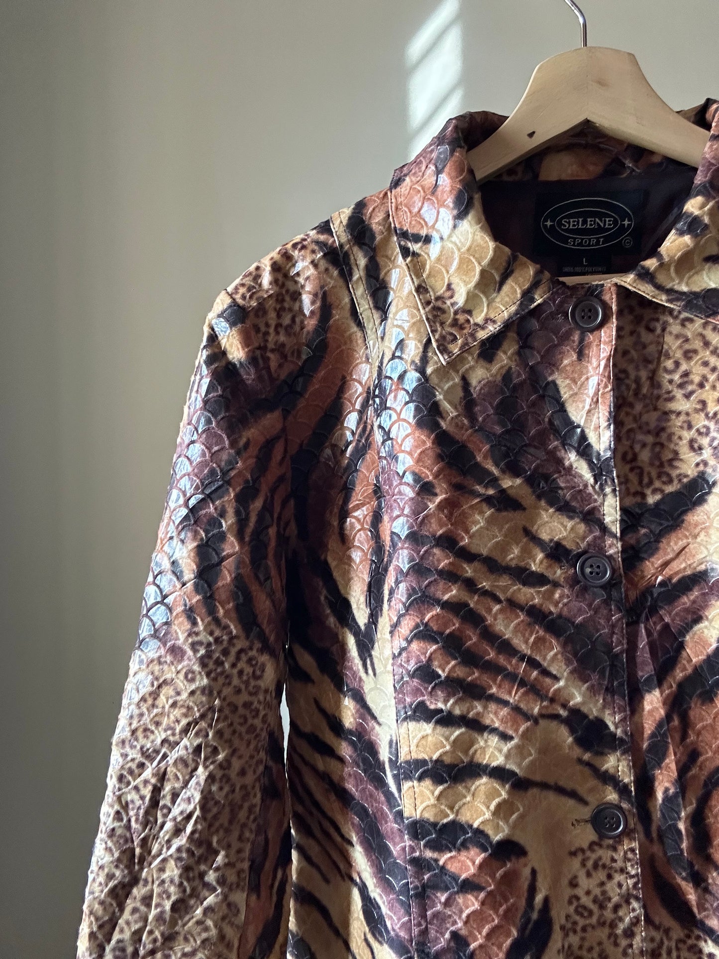 Selene Sports Vintage Cheetah and Tiger Trench