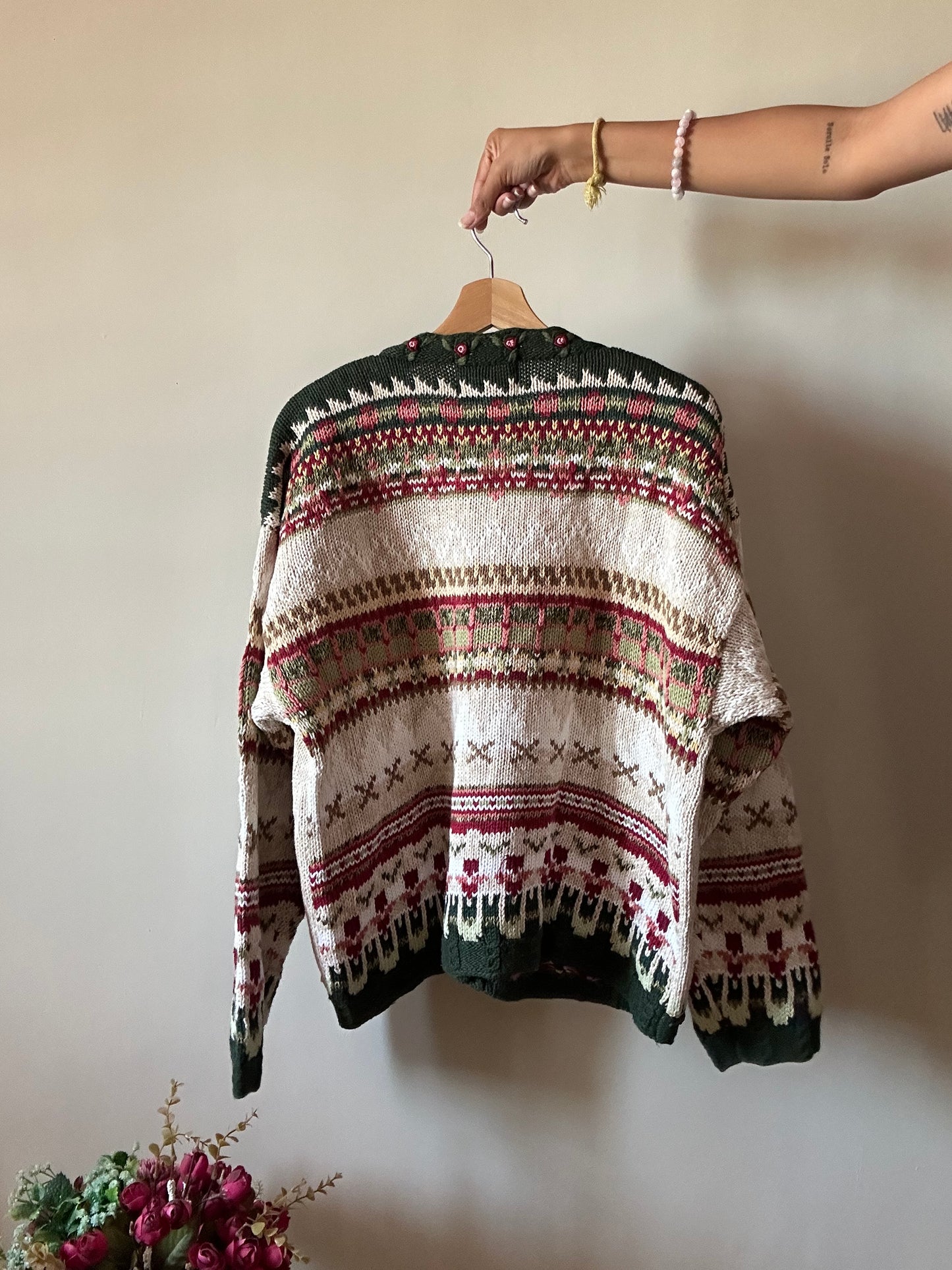 Vintage Heirloom Collectables Happy Gift Knit Cardigan