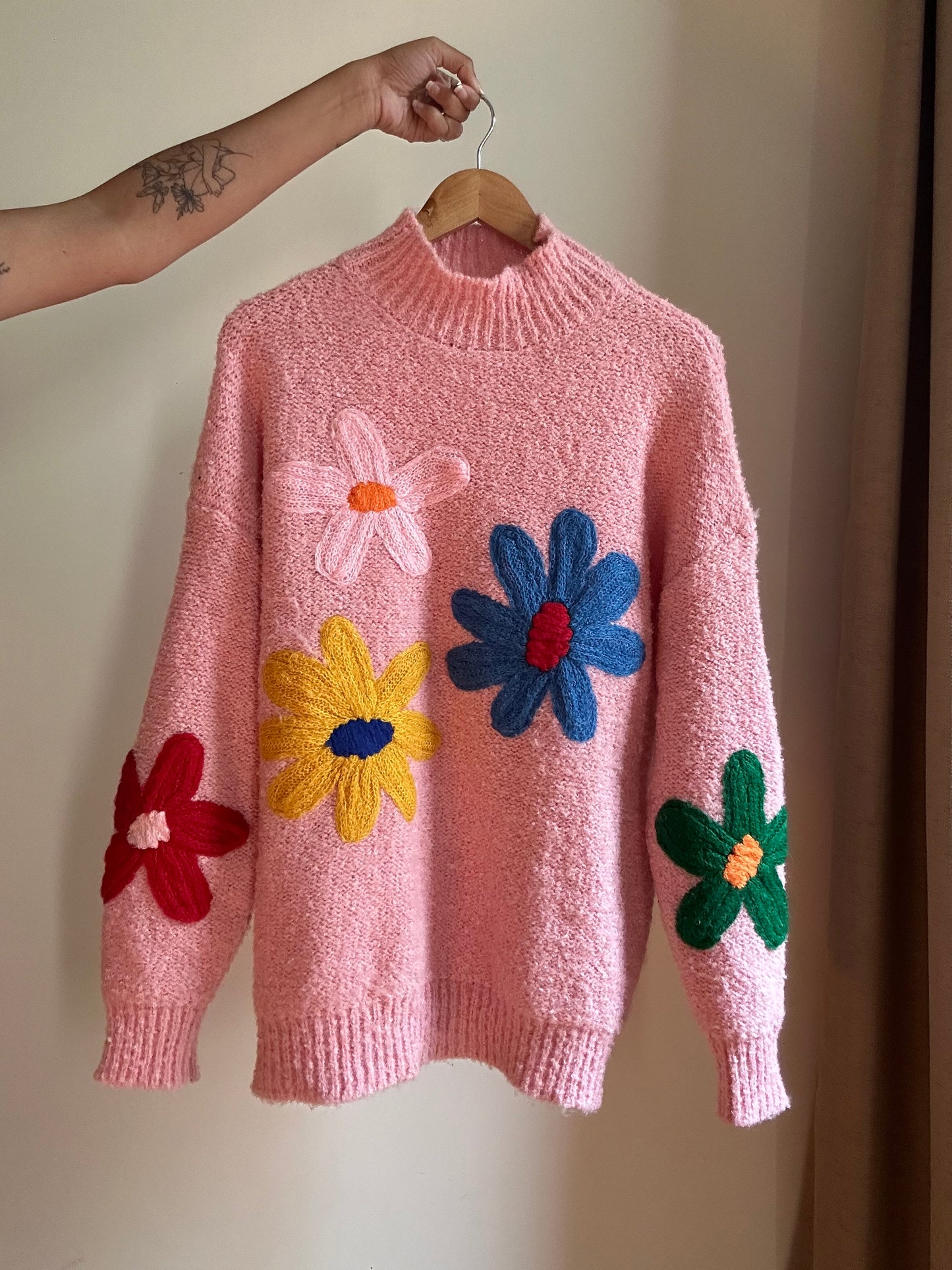 Vintage Floral Knit Pullover