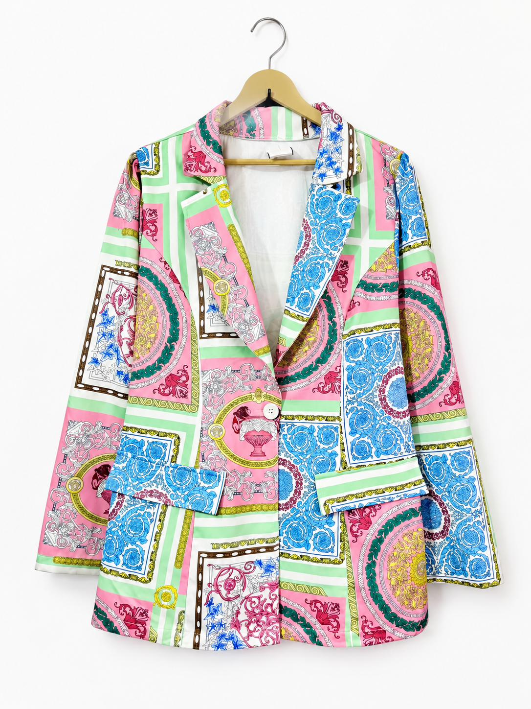 Vintage Riviera Scarf Print Blazer