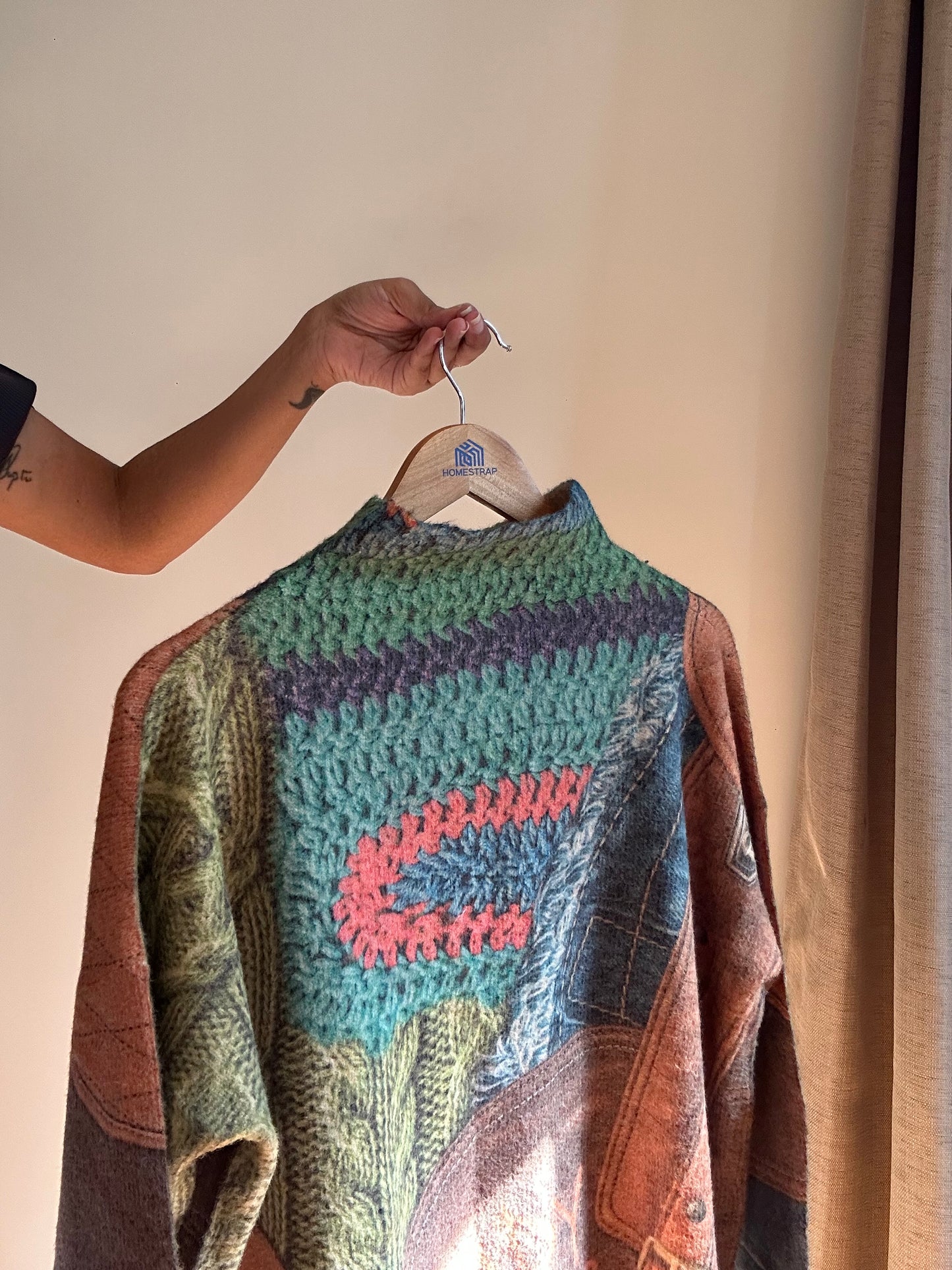 Vintage Printed Knit Pullover
