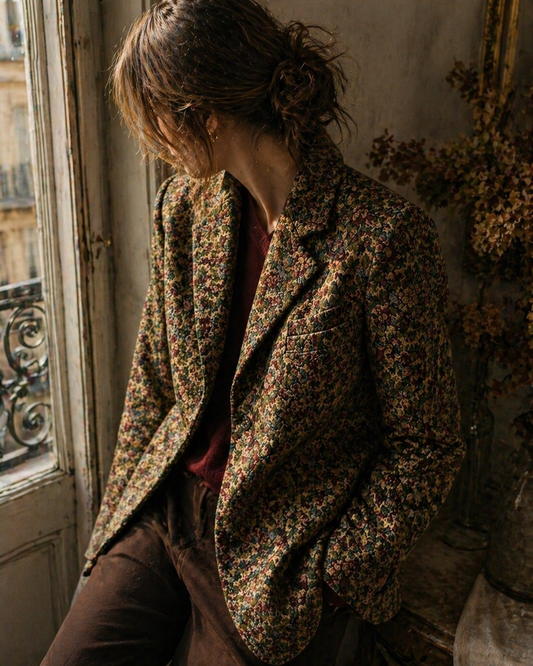 Vintage Floral Jacquard Blazer