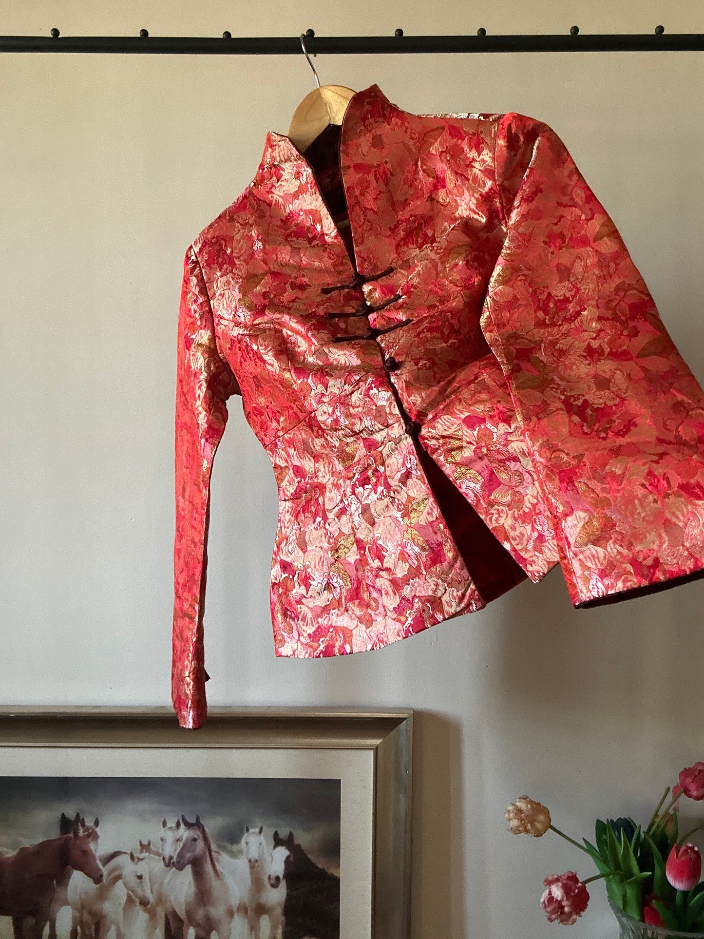 Vintage Chinese Butterfly Floral Embroidered Shirt