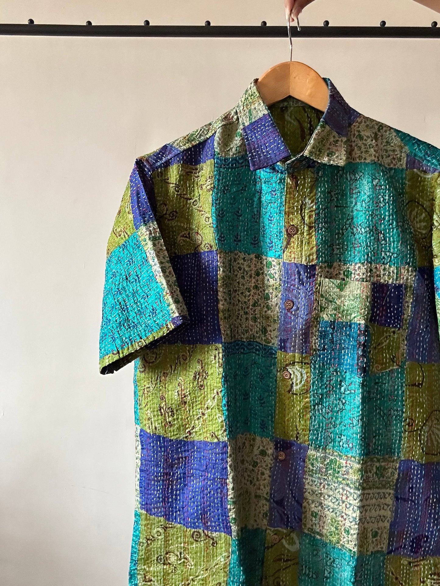 The Earth Patch Work Kantha Embroidery Shirt