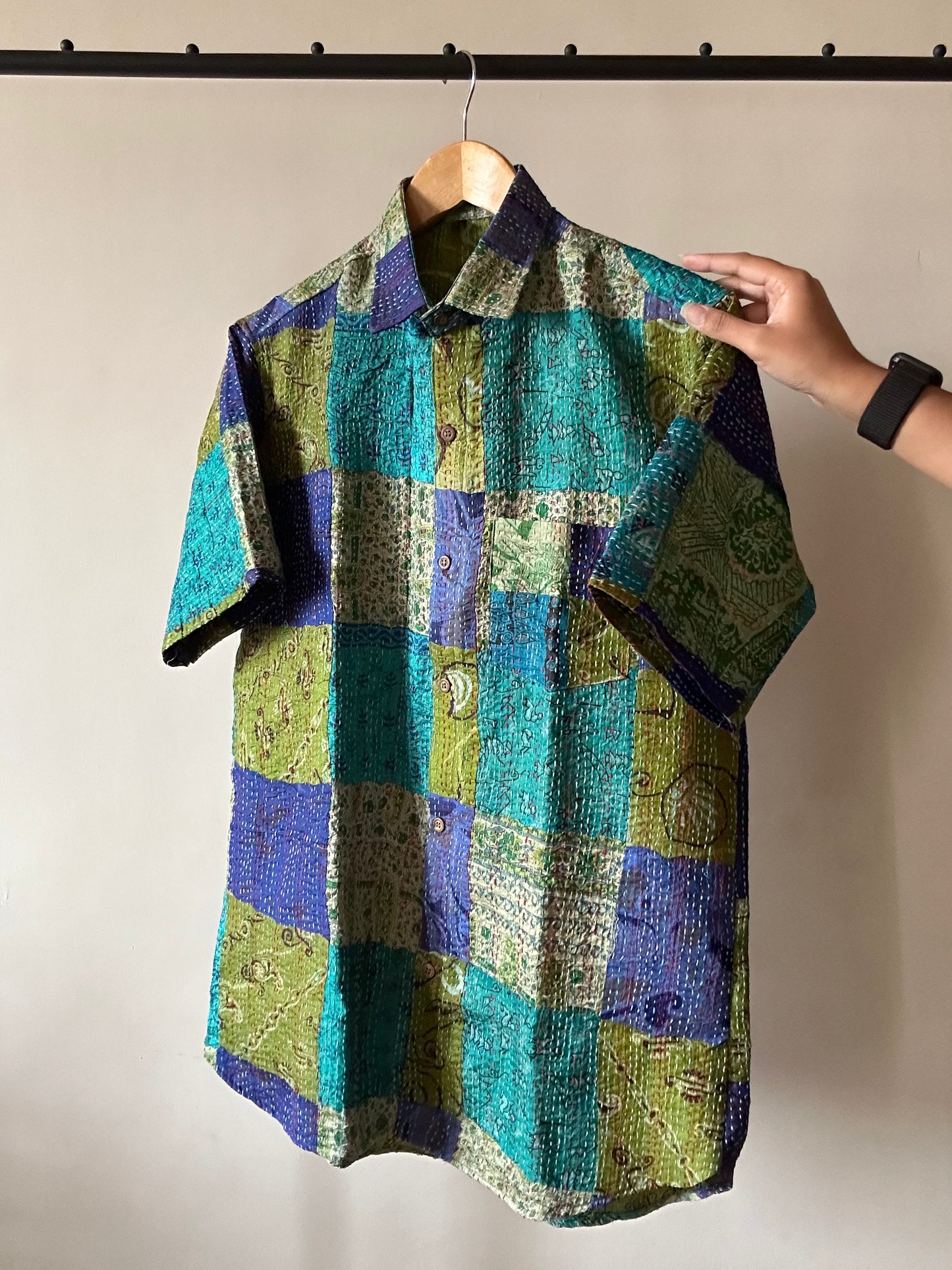 The Earth Patch Work Kantha Embroidery Shirt