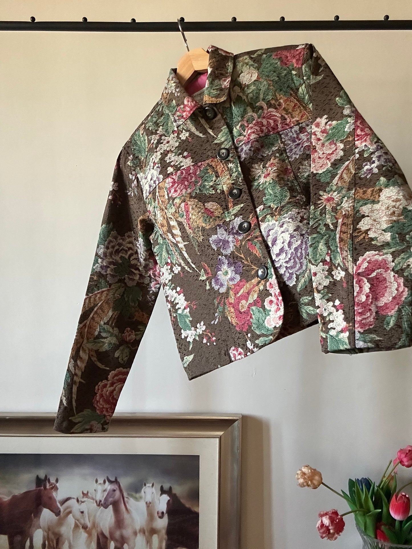 Coldwater Creek Floral Textured Vintage Shaket